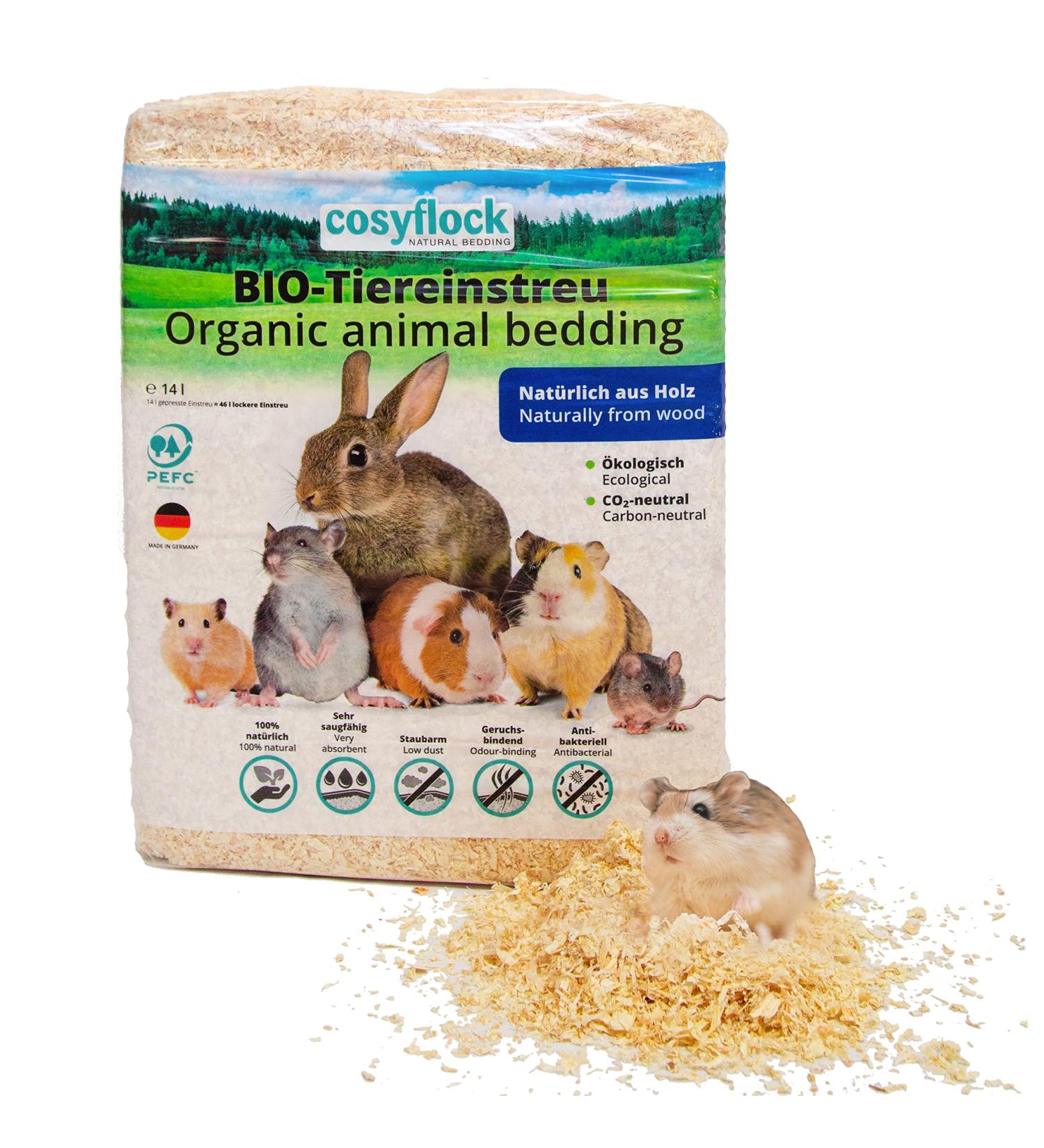 Cosypet 100% Organic Animal Inlet Flakes for Rabbits Hamsters Rodents & Birds - 3.2 kg Strongly Absorbent Wood Litter - Odor Binding - Buy Online on GoSupps.com