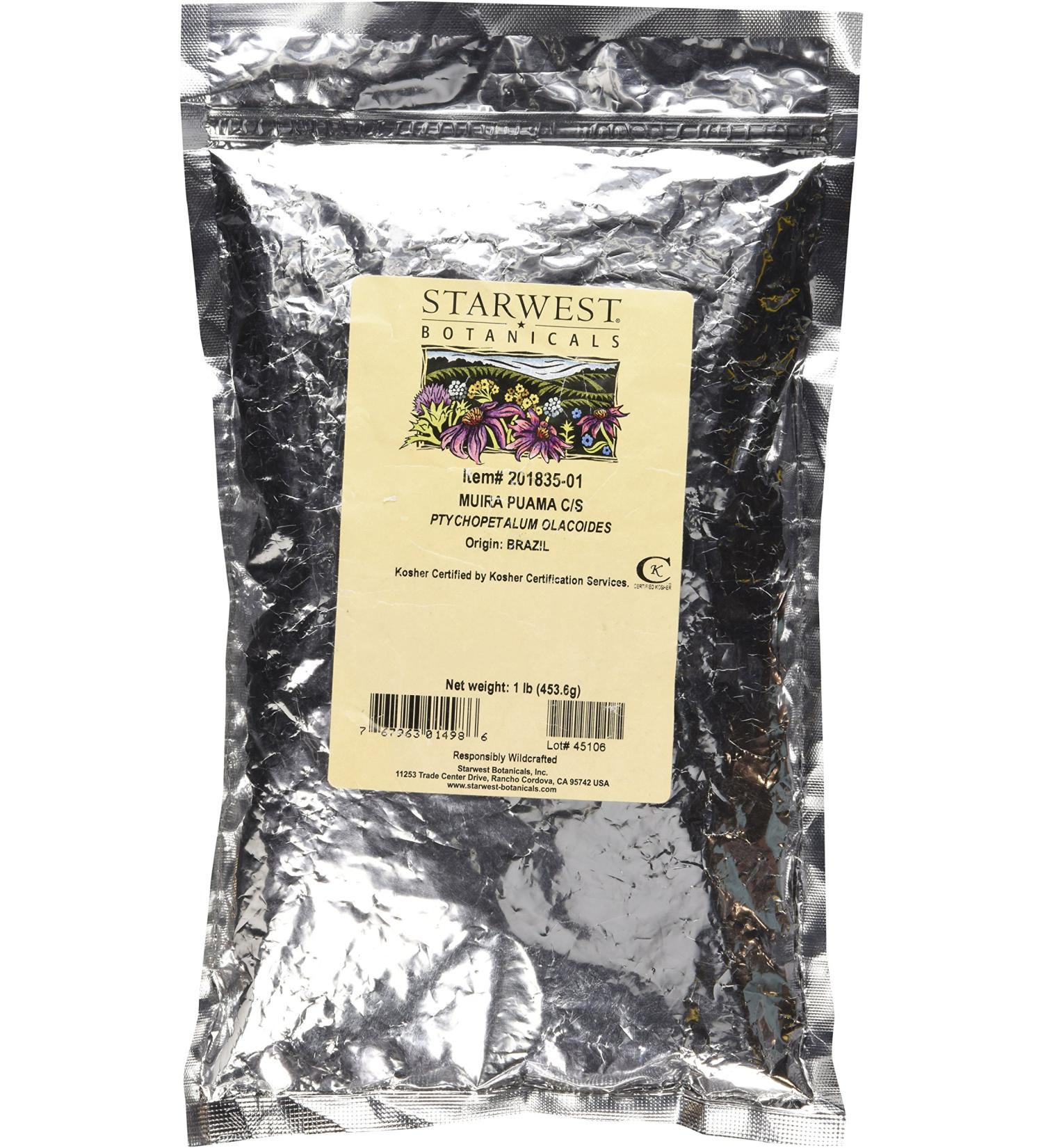 Muira Puama Cut & Sifted - Ptychopetalum olacoides, 1 lb,