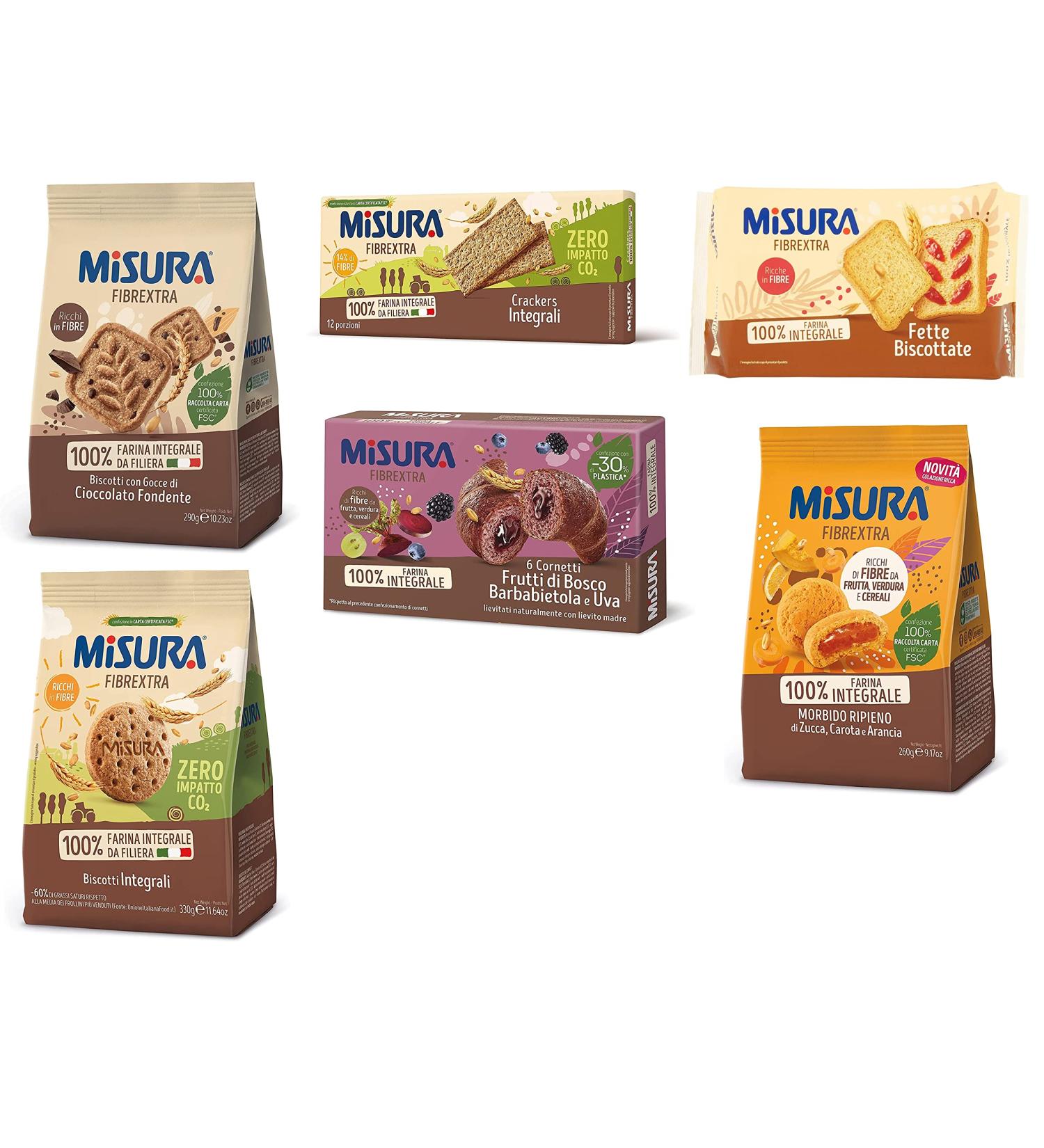 Misura FibraExtra Integrali Whole Grain Croissant Crackers Shortbread with Pumpkin Filling Biscuits Cookies Biscuits 6 x Stucco - Buy Online on GoSupps.com