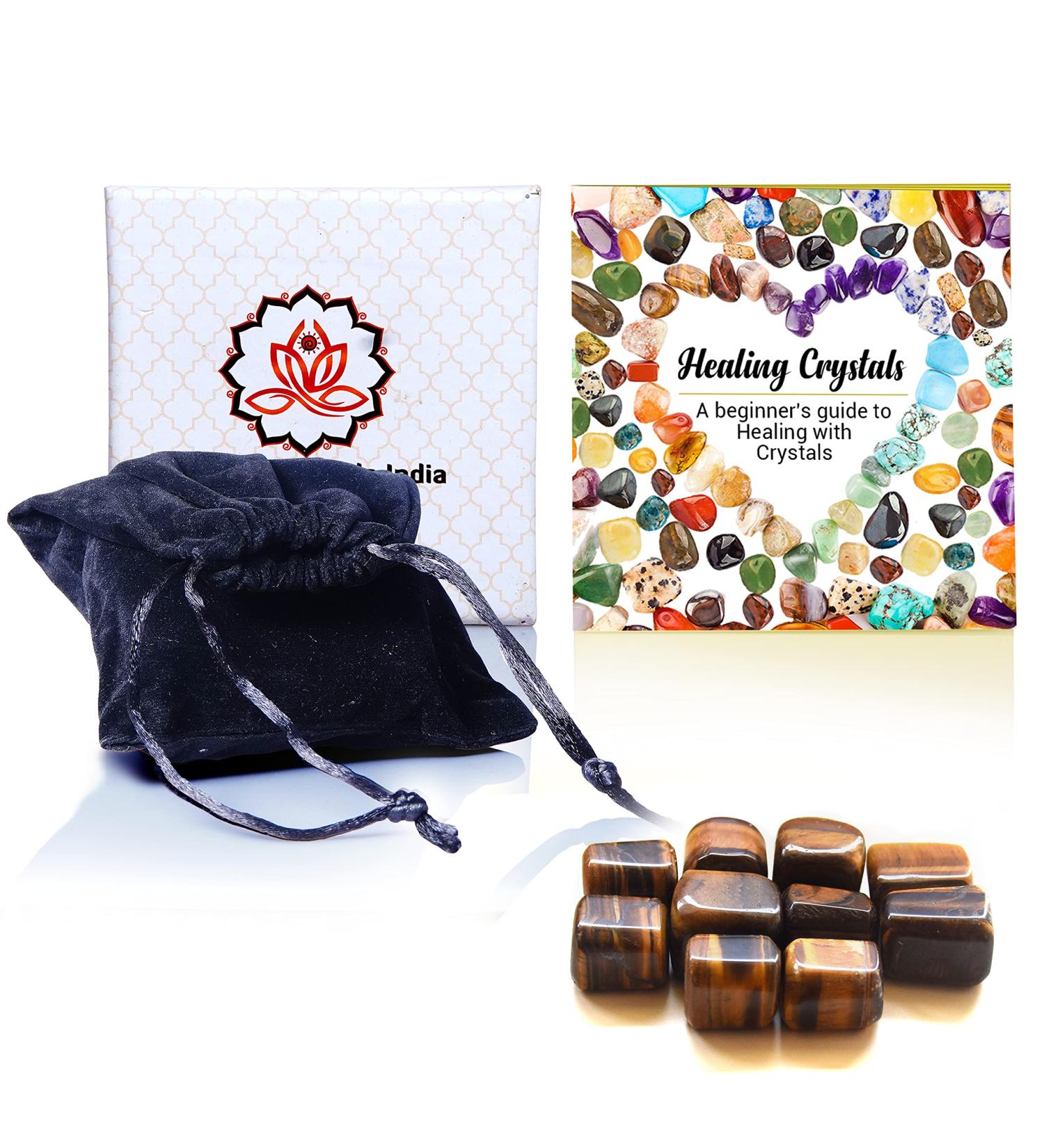 Real Healing Crystals India: Tiger Eye Stones for Beginners - Tumbled Healing Stones for Witchcraft (10-Pack) - Buy Online on GoSupps.com