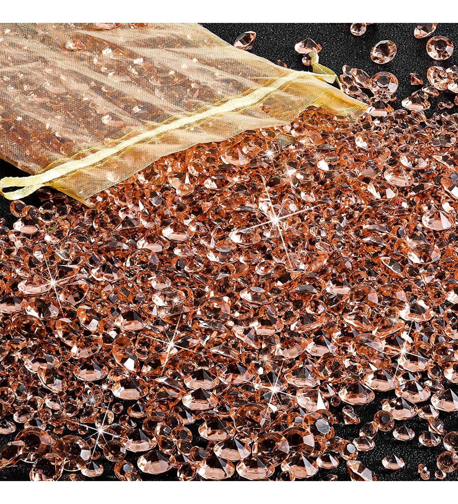 4000 Pieces Acrylic Rhinestones - Rose Gold Crystal Diamonds for Wedding Decor Nail Art Makeup & Desktop Decoration - Buy Online on GoSupps.com