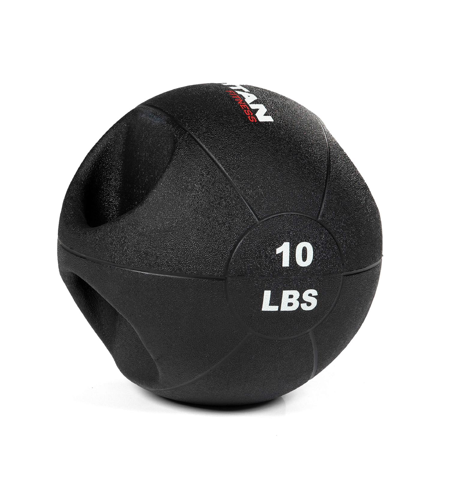 Titan Fitness 10.0 lb Dual Grip Medicine Ball - Ideal for Strength Training and Core Workouts - Buy Online on GoSupps.com