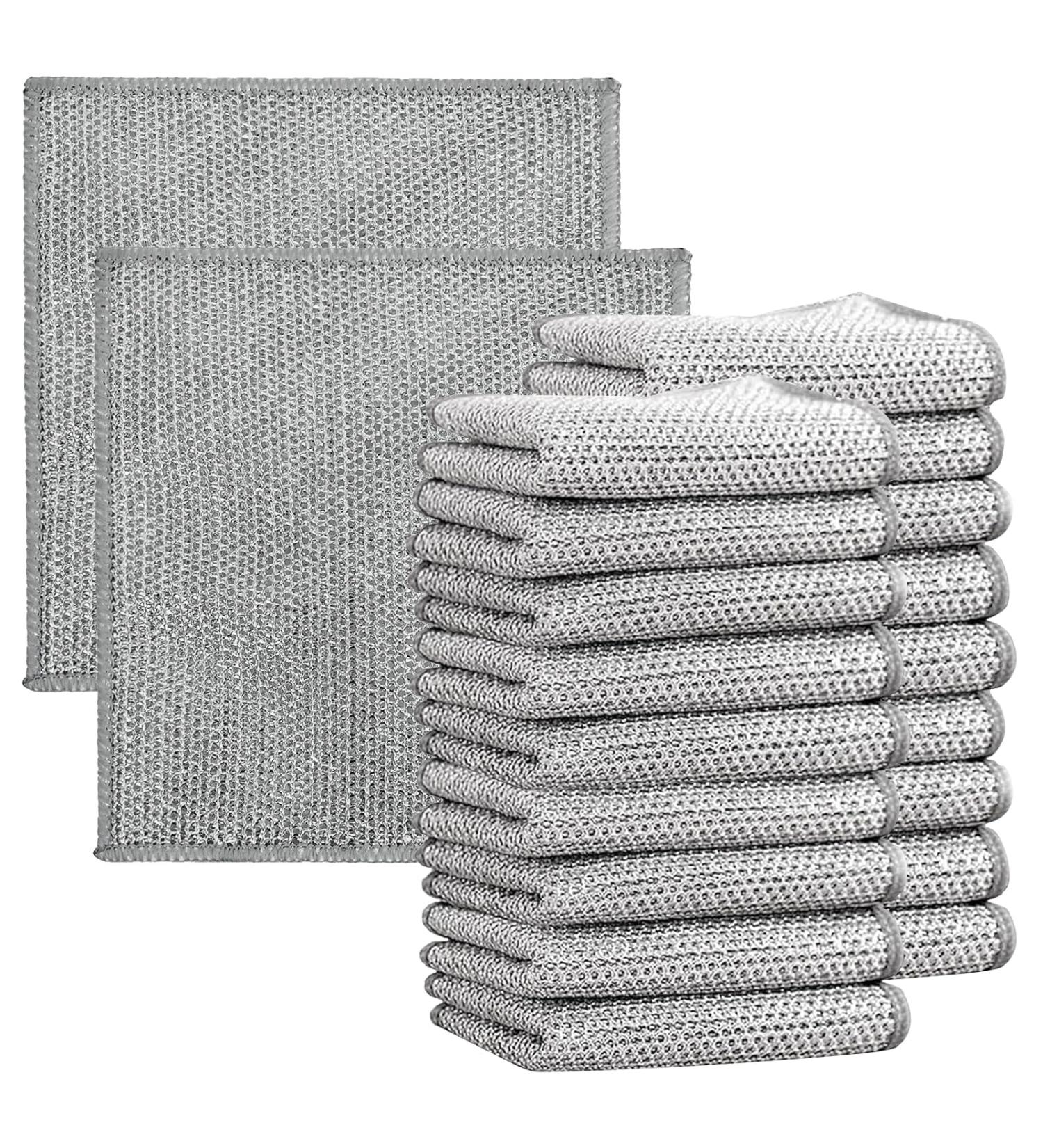 Wire Dishwashing Rags for Wet and Dry 15 Pcs Non Scratch Wire Dishcloth Multipurpose Wires Dishwashing Rag Dish Washing Cloths for Dishes Sinks - Buy Online on GoSupps.com