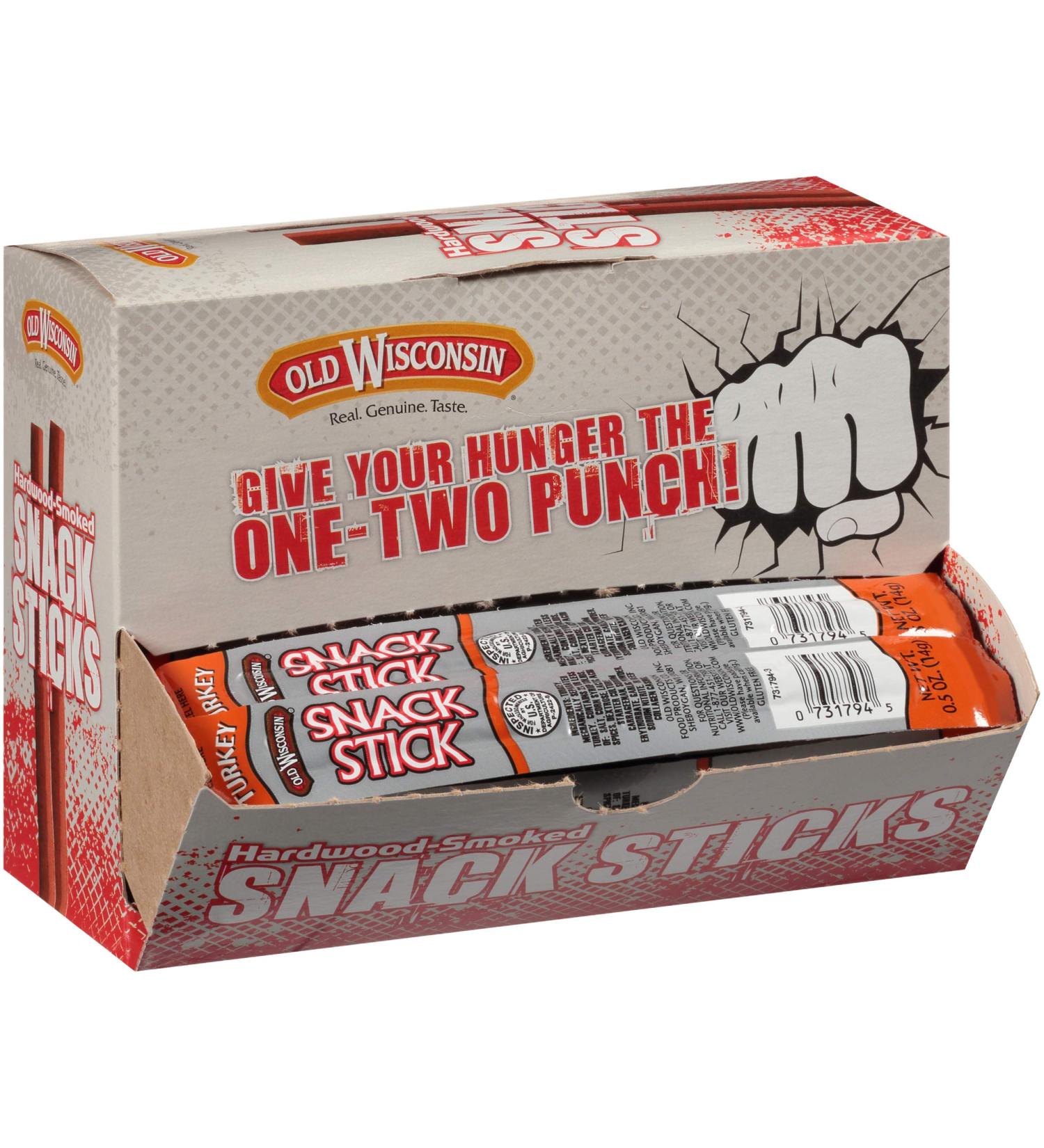 Old Wisconsin Turkey Sausage Snack Sticks - High Protein, Low Carb, Keto, Gluten Free, 42 Individually Wrapped - Buy Online on GoSupps.com