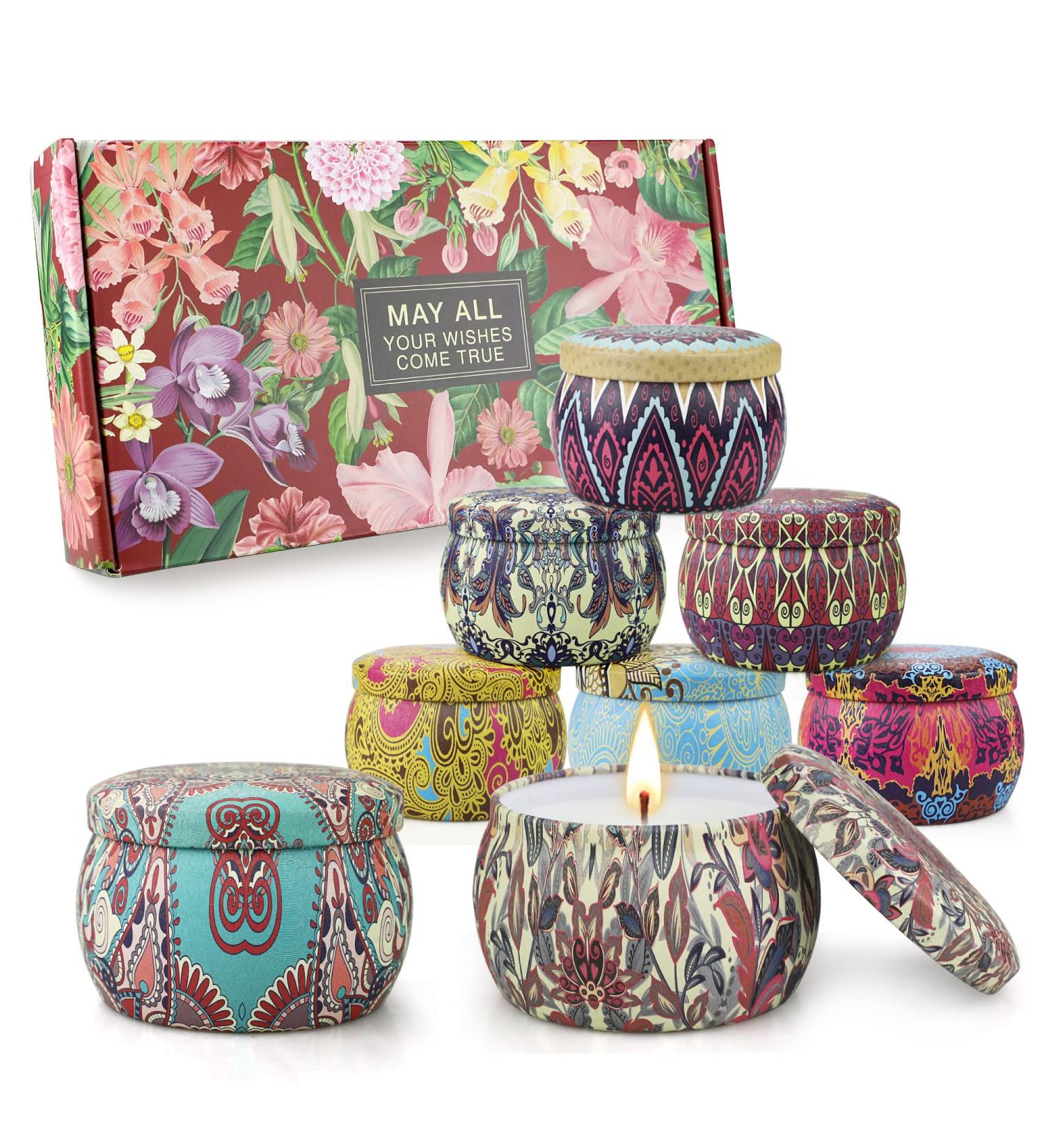 Scented Candles Gift Set for Women | 8 Large Aromatherapy Candles | Natural Soy Wax | Perfect for Anniversary Birthday Mother's Day & Housewarming - Buy Online on GoSupps.com