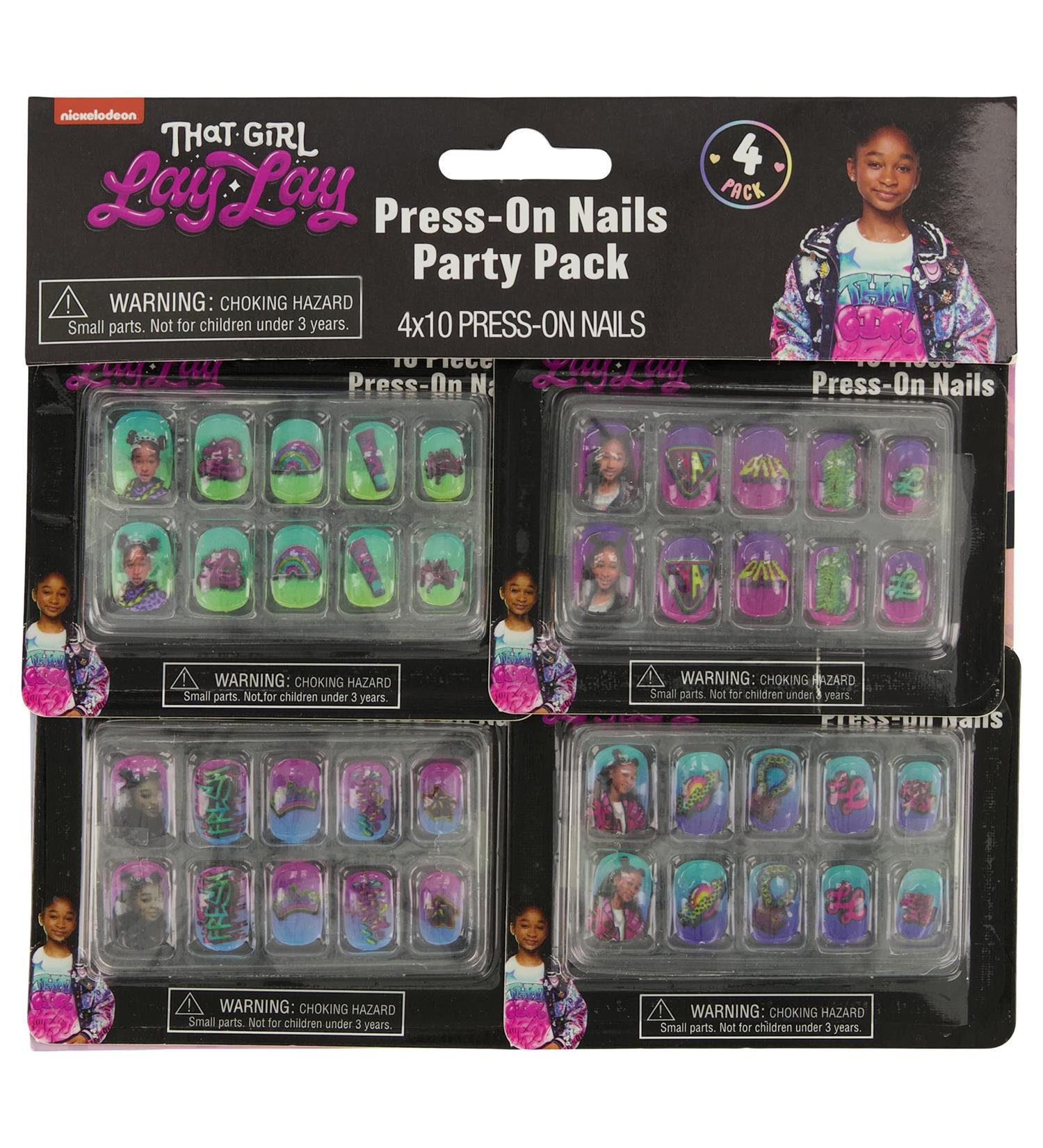 Taste Beauty That Girl Lay Lay Nail Set 4 Packs of 10 Press-On Nails for Girls