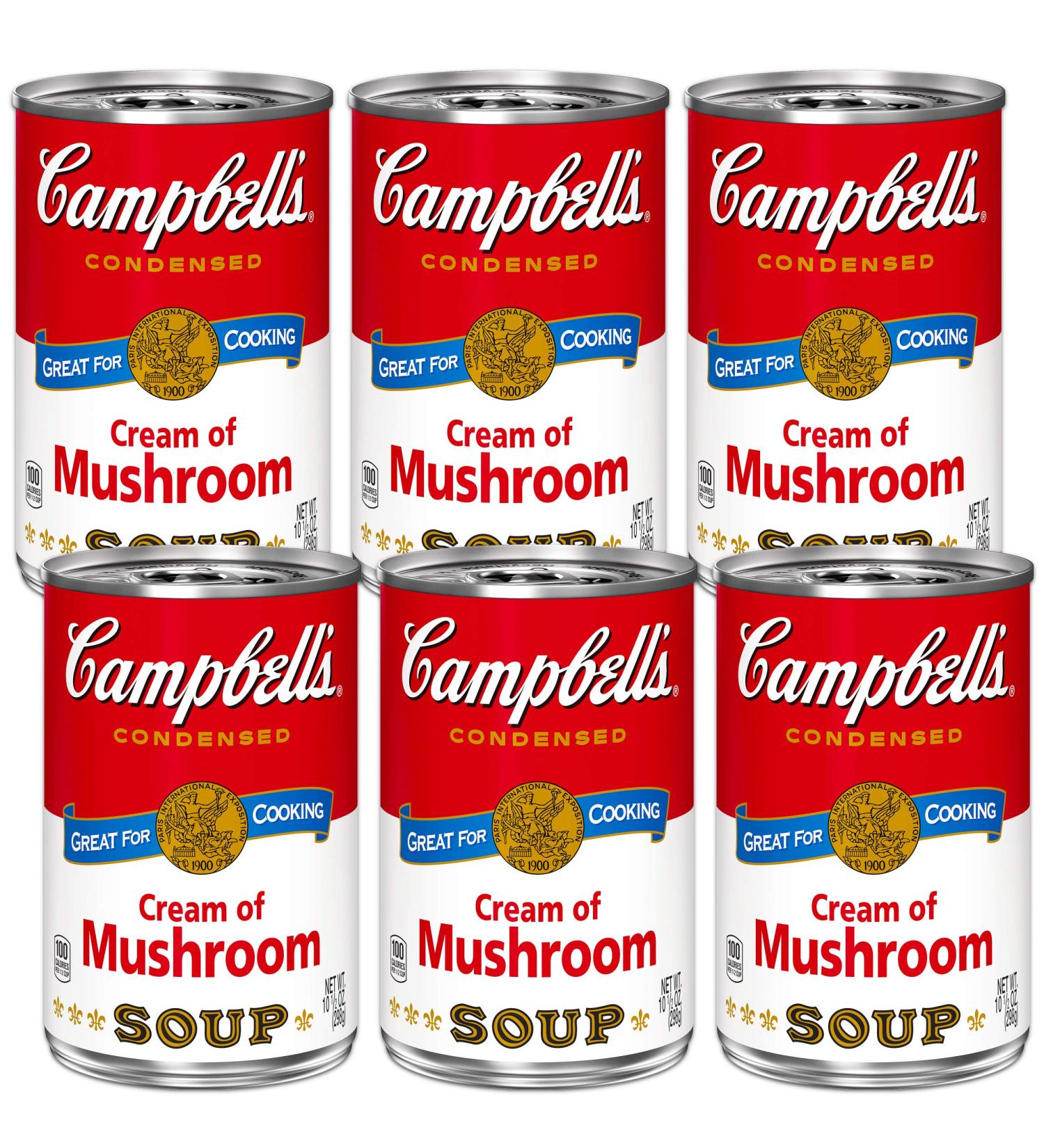 Campbell's Cream of Mushroom Soup 10.5 ounce Cans (Pack of 6)