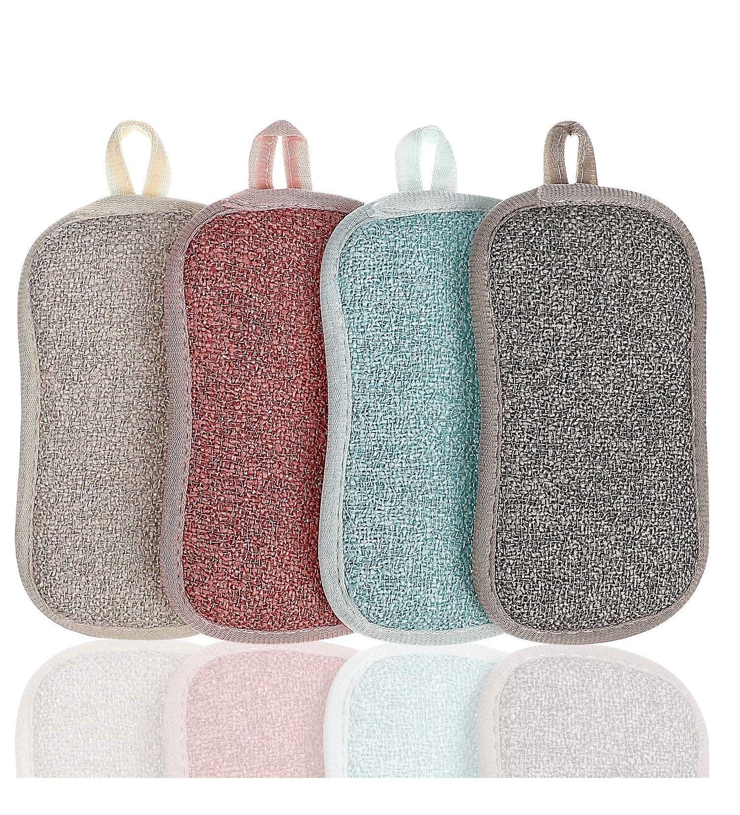 Scrubbing Sponge Kitchen Scouring Pads Washing up Pad Double Side Sponges Scourer Wash Pad Cloth Non-Scratch Scouring Pads for Cleaning Great for Non Stick Pan Pot (4 Pieces) - Buy Online on GoSupps.com