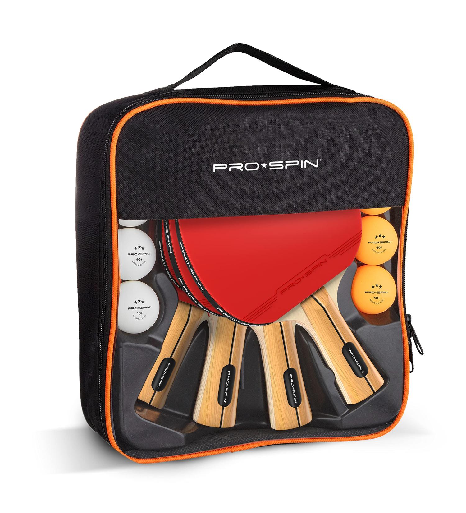 PRO-SPIN Ping Pong Paddle Set - High-Performance Rackets, 3-Star Balls, Compact Case | Indoor & Outdoor 4-Player Kit - Buy Online on GoSupps.com