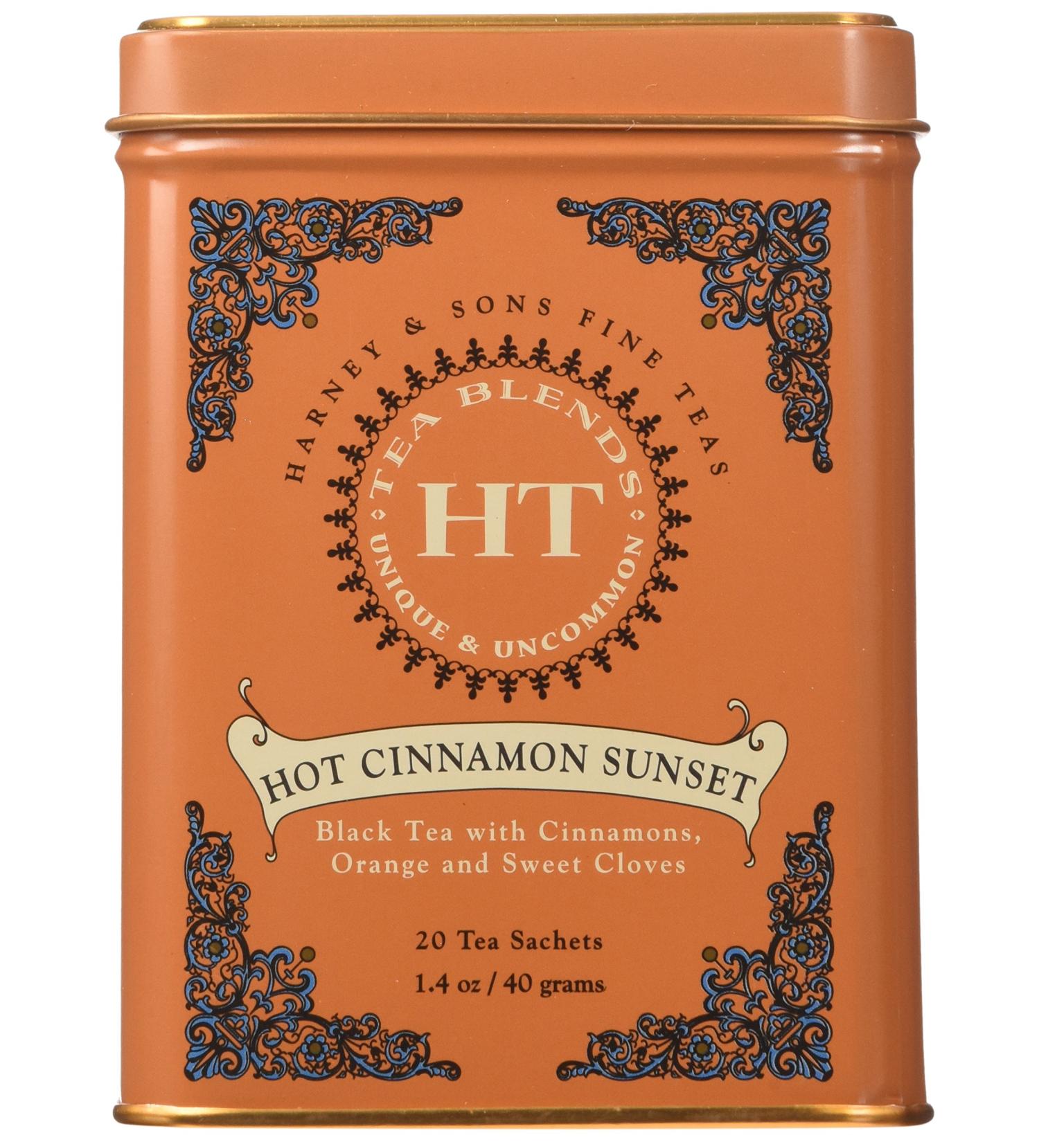 Harney & Sons Hot Cinnamon Sunset Tea - 20 Sachets (1.4 oz) | Premium Cinnamon Blend - Buy Online on GoSupps.com