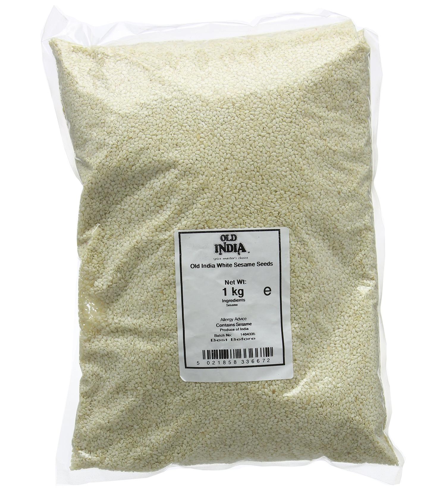 Organic White Sesame Seeds 1kg - Premium Quality from Old India - Buy Online on GoSupps.com