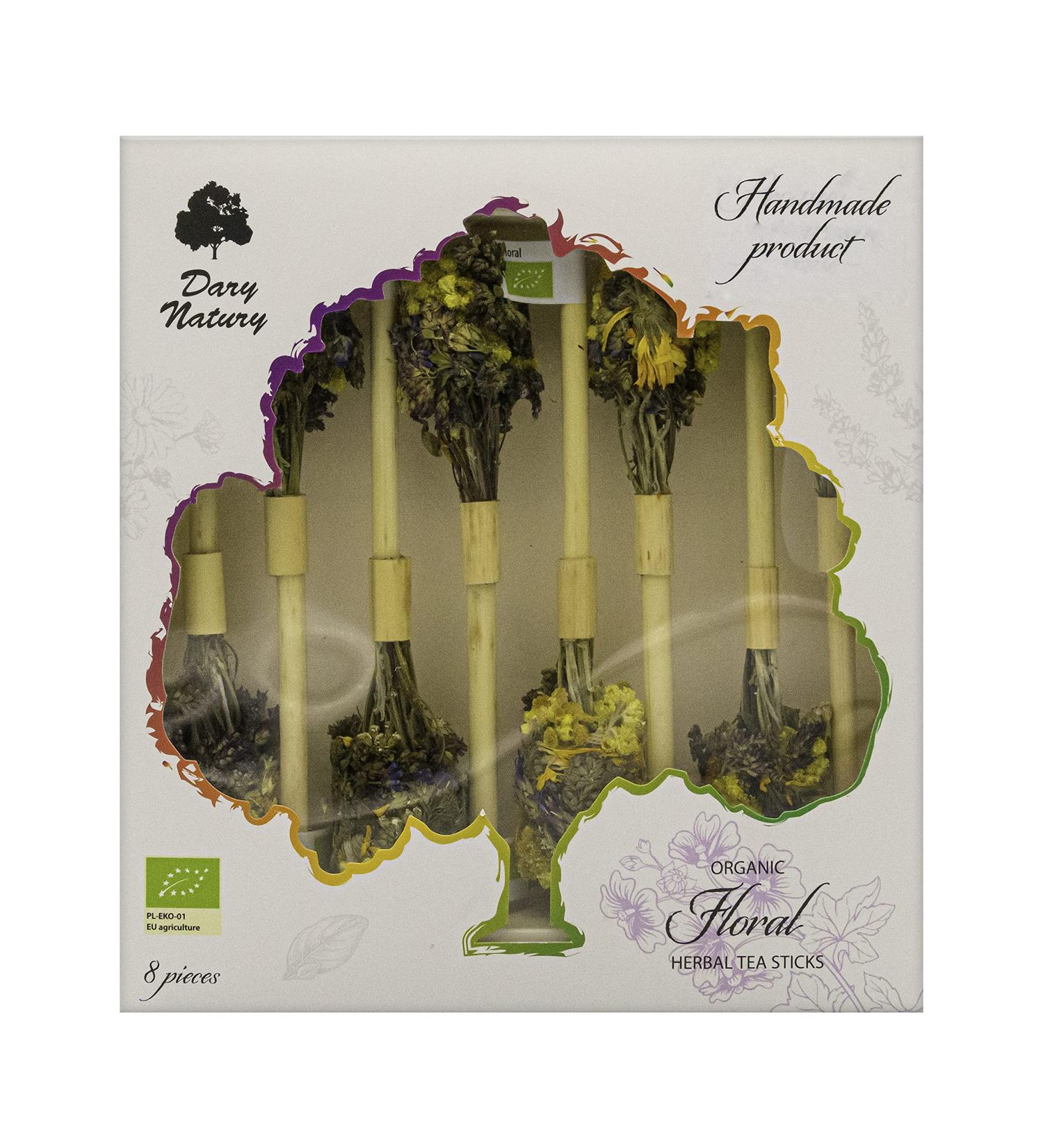 Organic Herbal Tea Sticks Floral - Leaf Handmade Bio Product Gift Set Natural Premium Quality - Buy Online on GoSupps.com