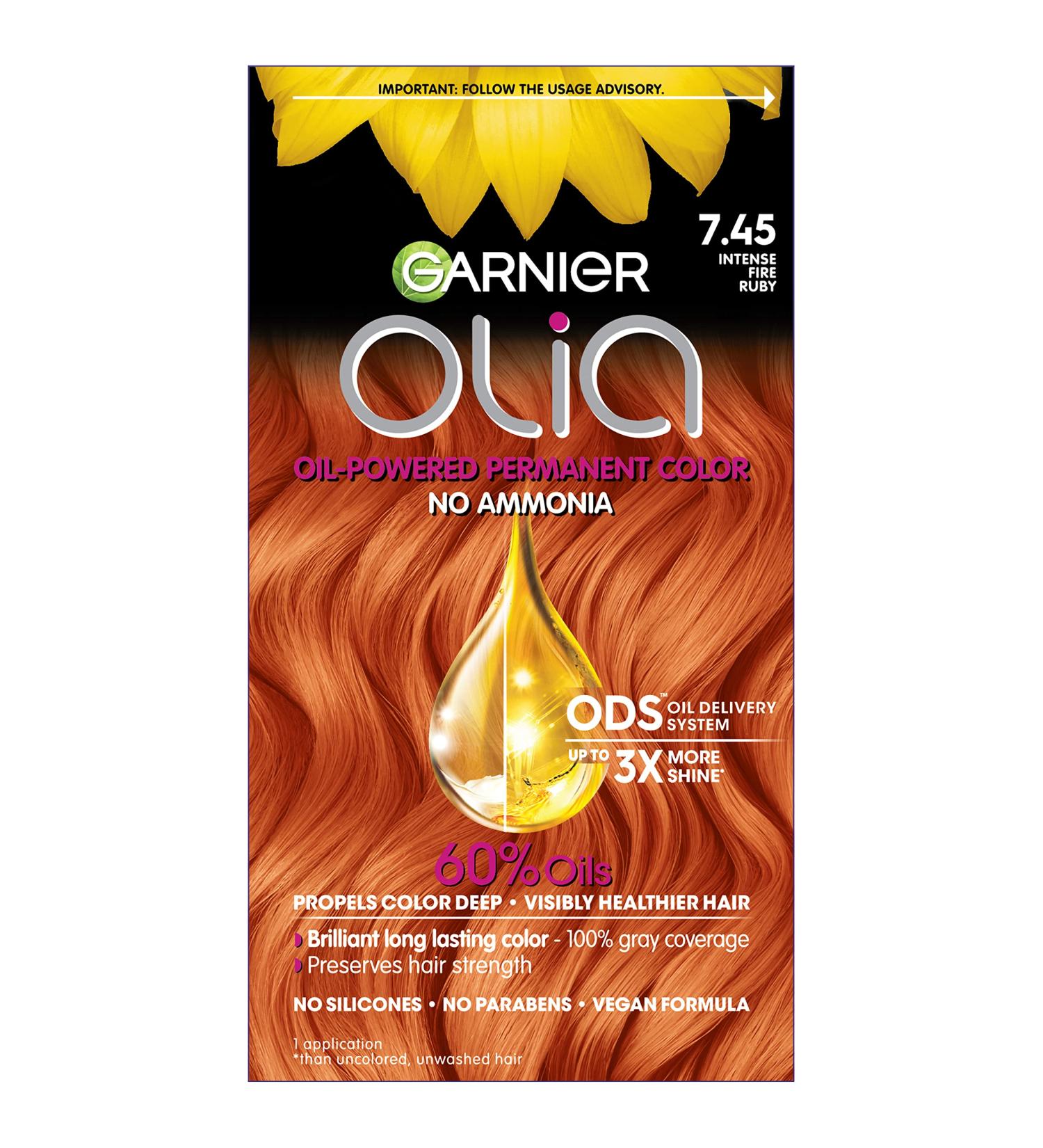 Garnier Olia Dark Fire Ruby Hair Color 2 Pack - Ammonia-Free Permanent Dye - Buy Online on GoSupps.com