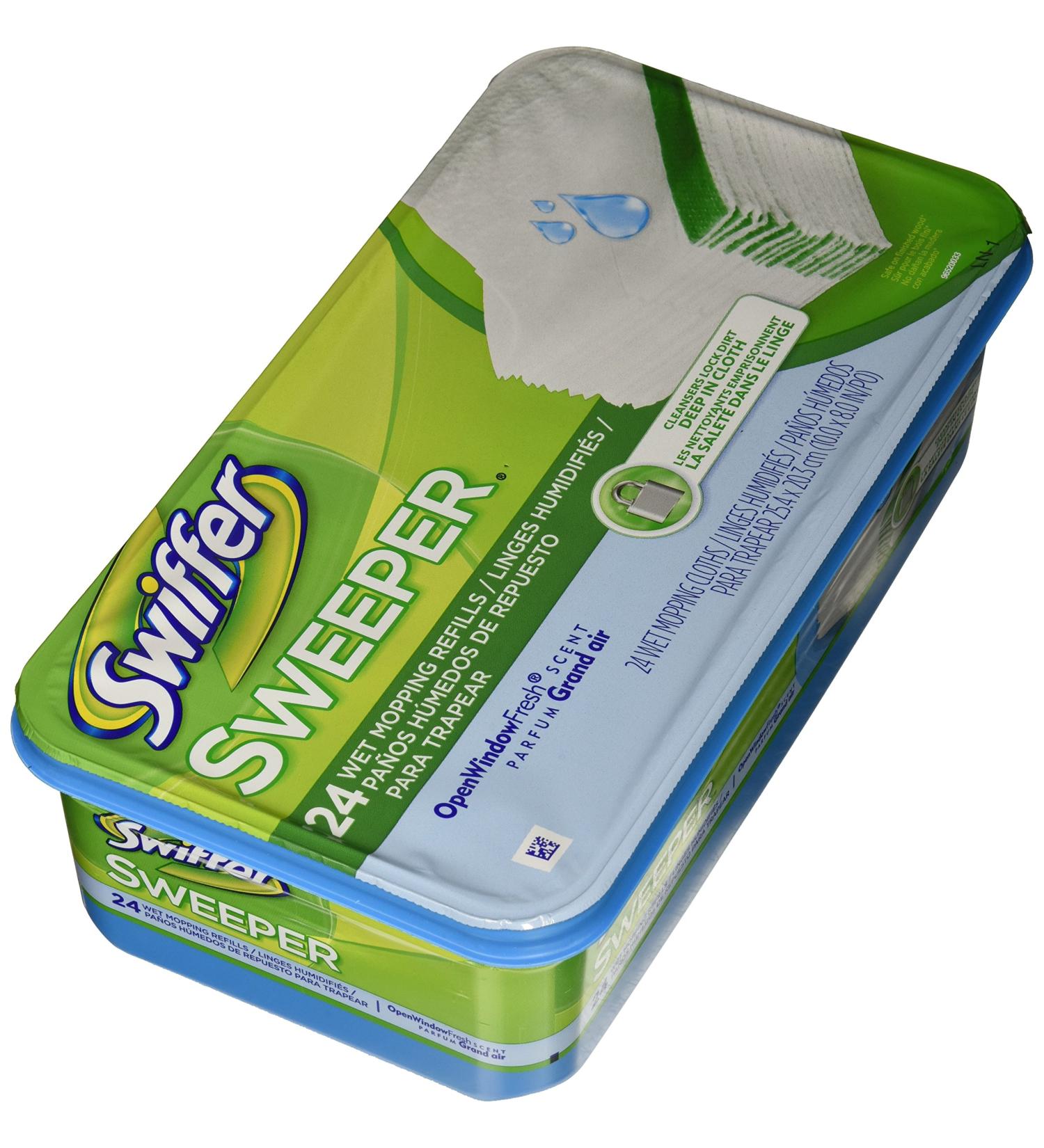 Swiffer 686696619636 PG-3231 Sweeper Wet Mopping Cloth Refill-Open Window Fresh-24 ct, 24 Count (Pack of 1), Multi