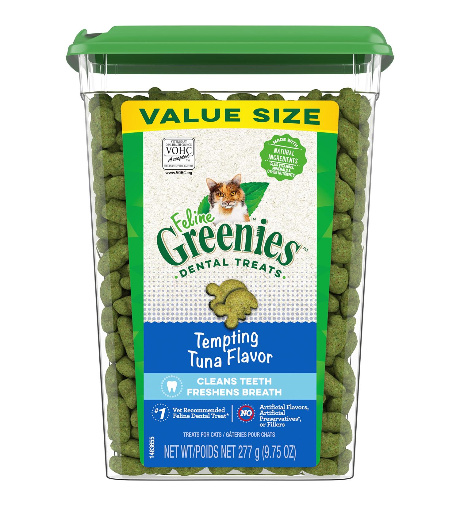 Feline Greenies Natural Dental Care Cat Treats - Tuna Flavor - 9.75oz Bag (1 Pack) - Buy Online on GoSupps.com