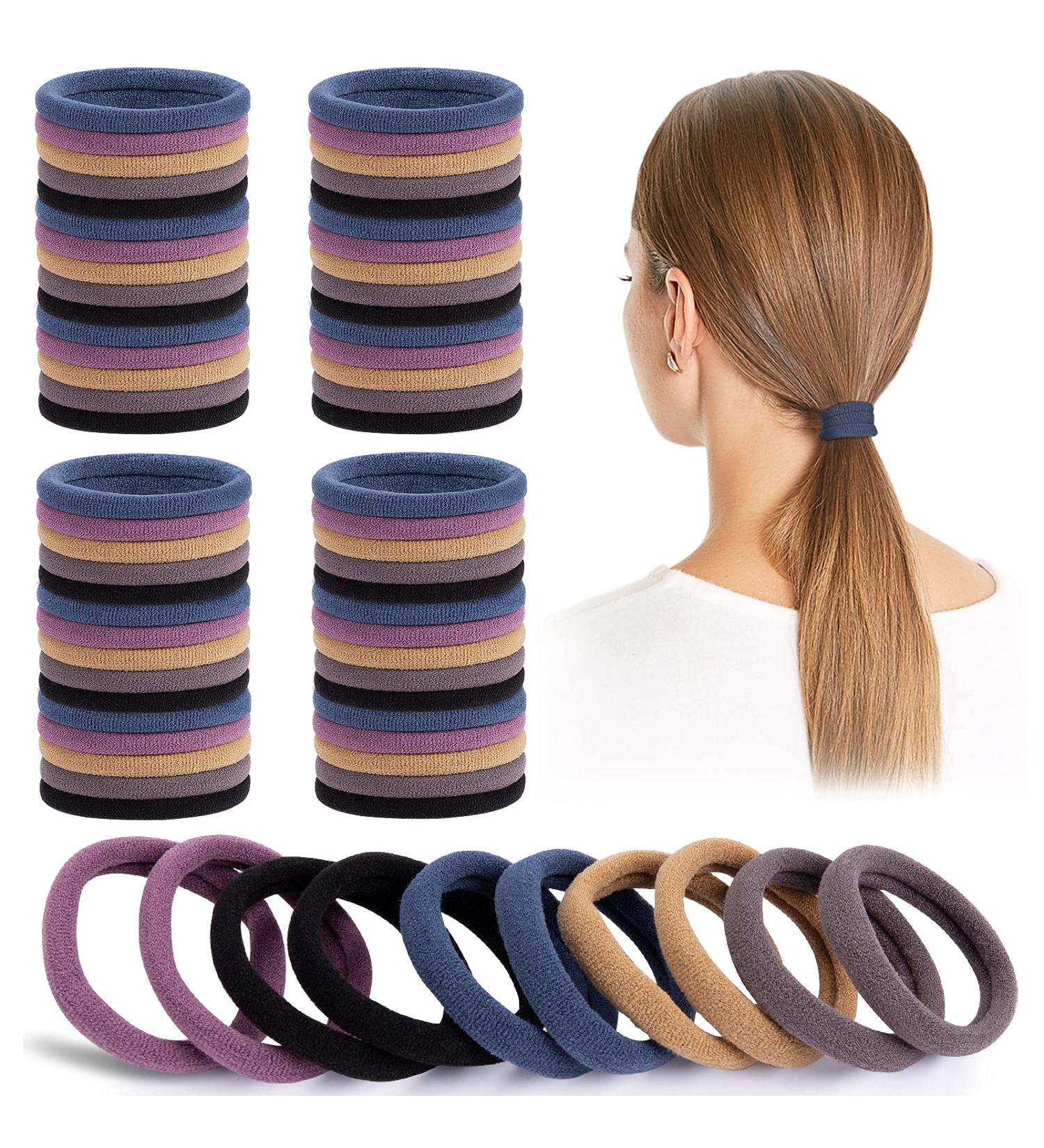 100 Pieces Multi-Colored Hair Ties for Girls & Women - Elastic Ponytail Holders & Hair Accessories - International Shipping Available - Buy Online on GoSupps.com