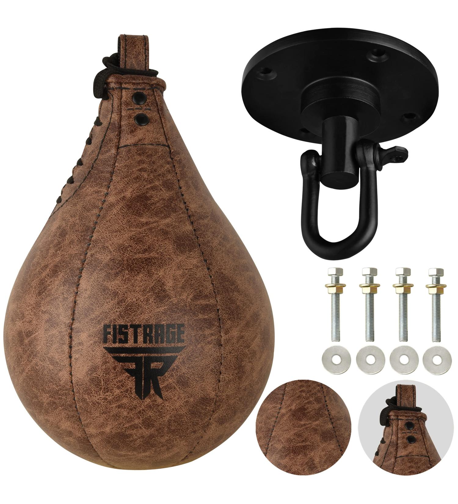 Vintage Black Leather Speed Bag Boxing Ball MMA Training Kit - Buy Online on GoSupps.com