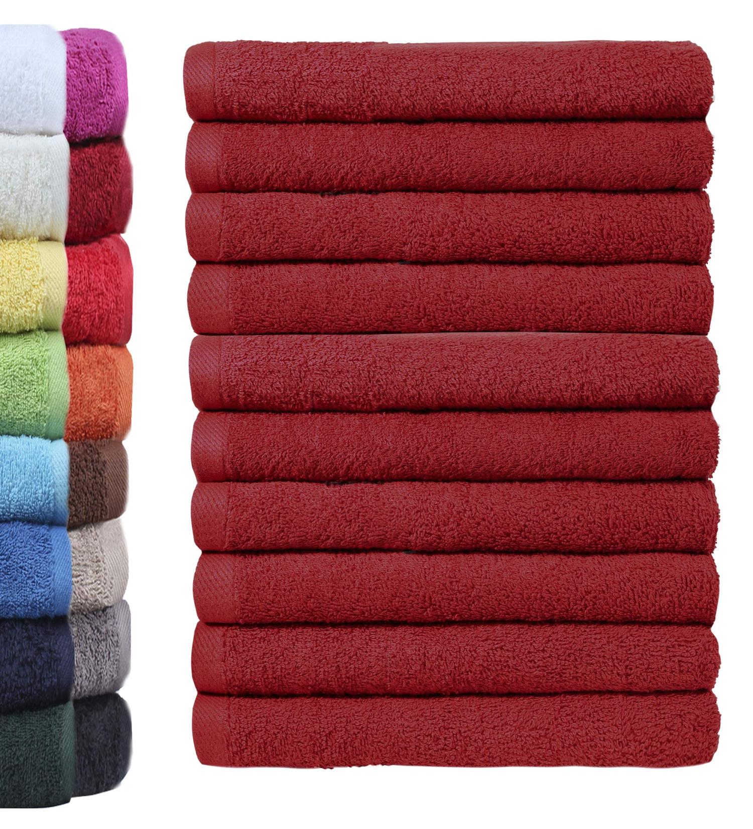 NatureMark 10 Pack of 100% Cotton Terry Cloth Washcloths - 30x30 cm Bordeaux Red - Buy Online on GoSupps.com