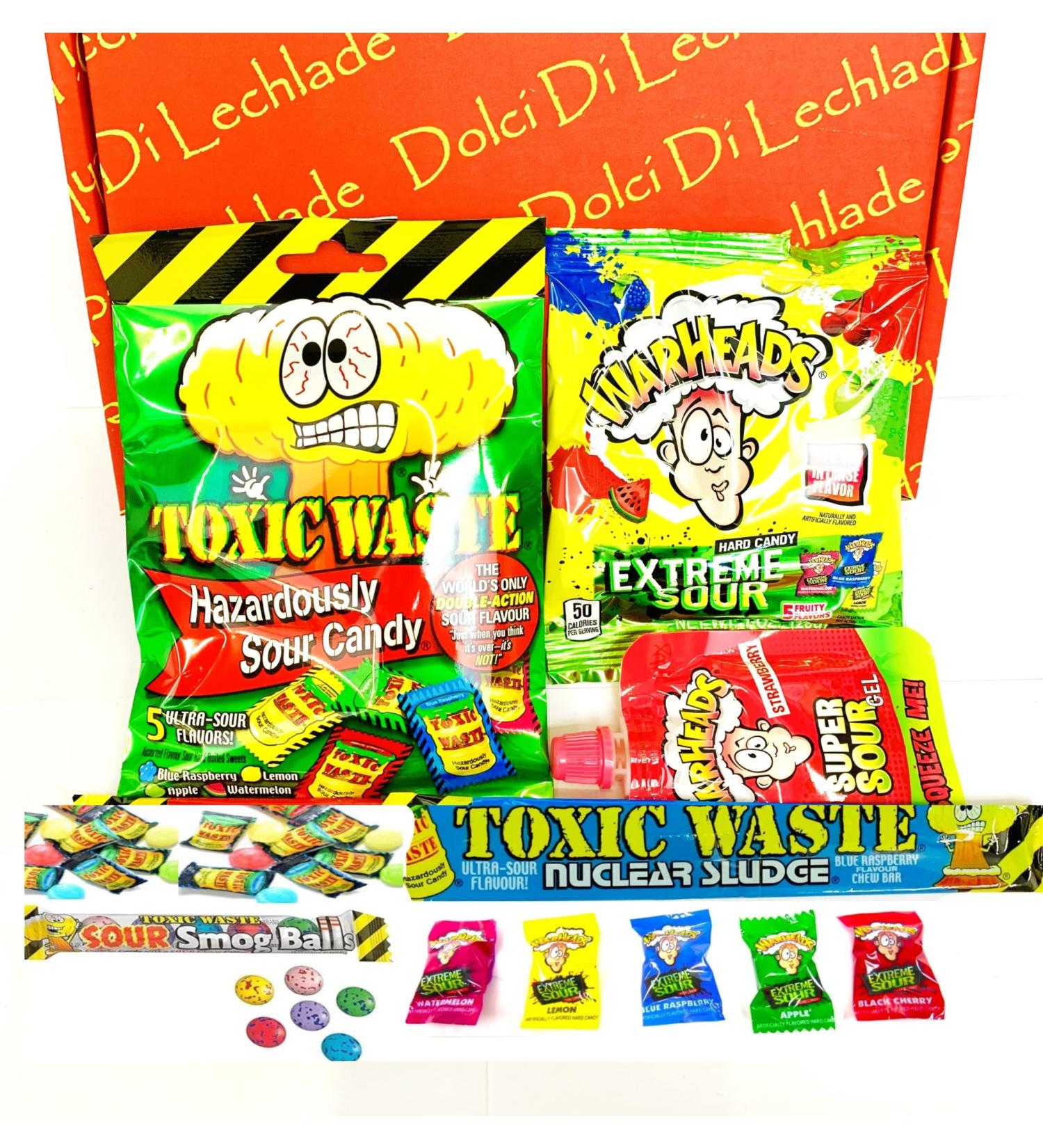 American Sour Sweets Gift Box by Dolci Di Lechlade | Warheads vs Toxic Waste | Mega Sour Sweet Challenge - Buy Online on GoSupps.com