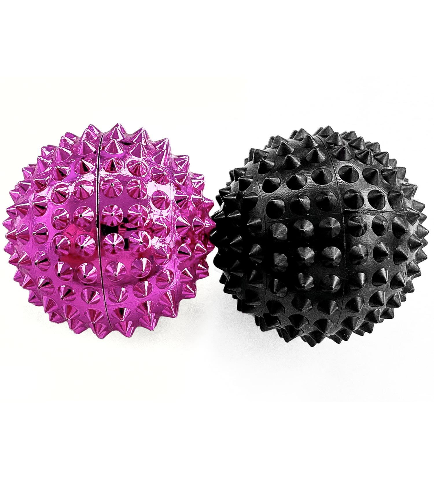 2x DBT Skills Hedgehog Ball - Magnetic High-Stress Acupressure Ball for Stress Relief & Massage - Tension Relief & Enhanced Mobility (Black/Pink 32mm) - Buy Online on GoSupps.com