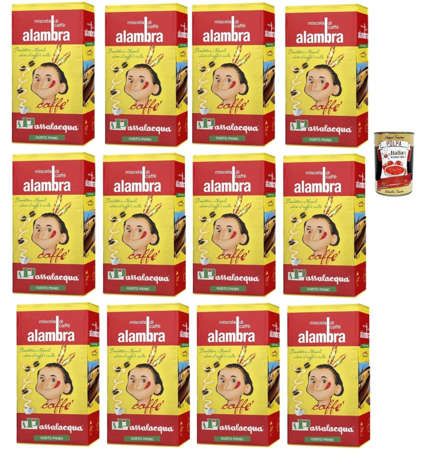 Passalacqua caff Alambra macinato Caff Macinato caffe' italiano Caff Macinato Italian Caf moulu convient pour cafeti re Moka Lot de 12x 250g + Italian Gourmet polpa 400g - Buy Online on GoSupps.com