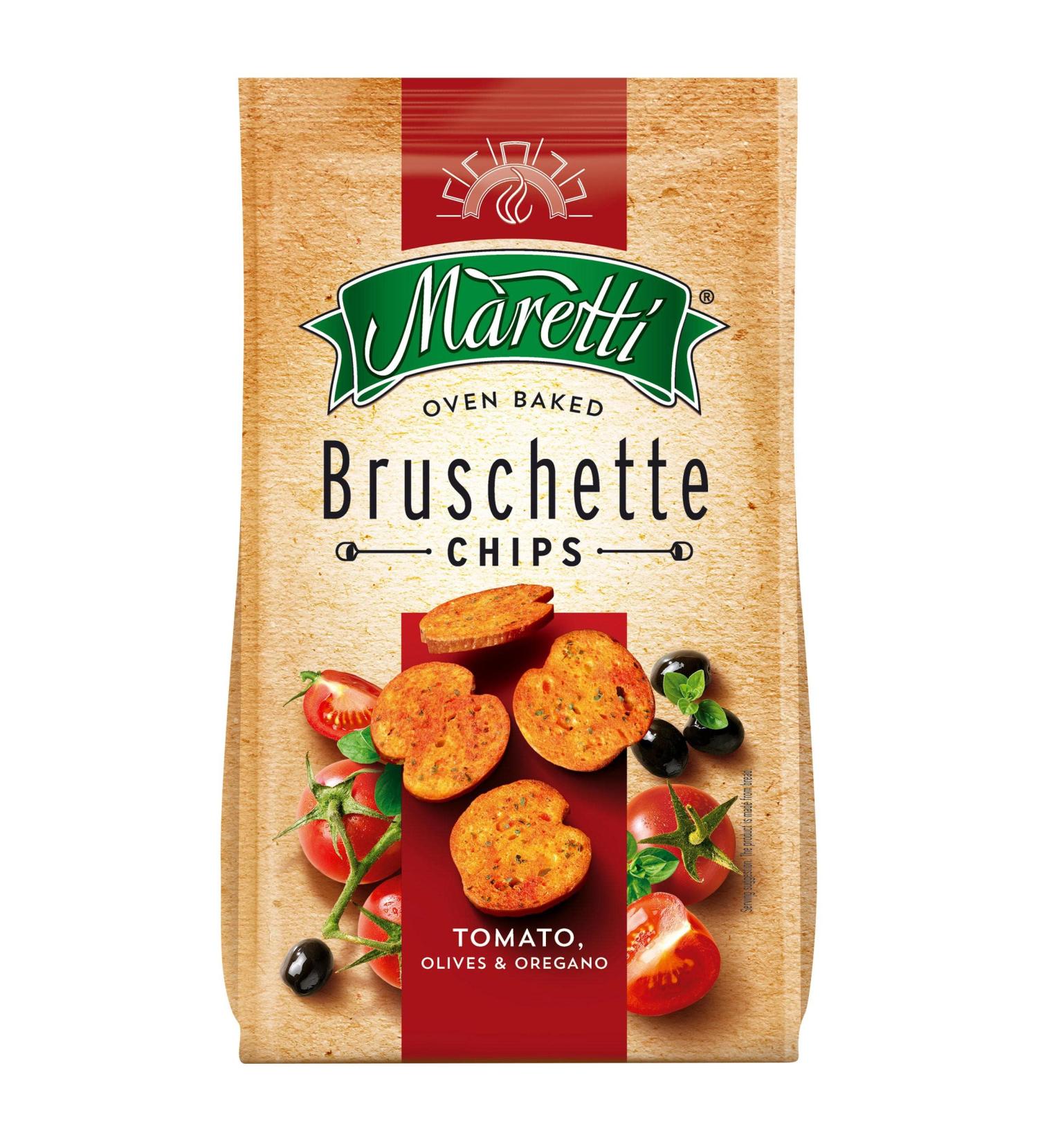 Maretti Bruschette Tomato, Olives & Oregano delicious slices of bread 150g