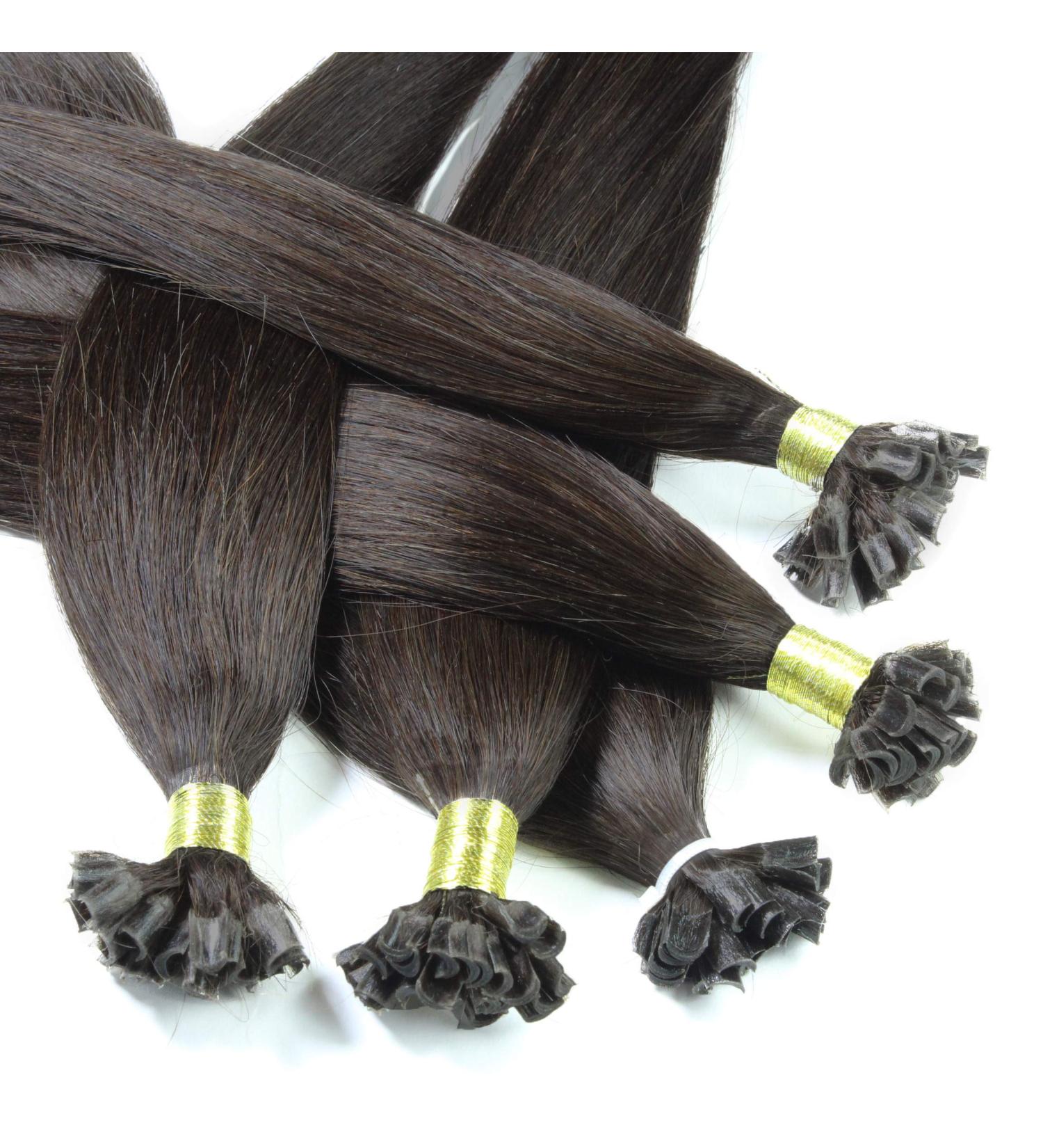 Buy Hair2Heart Real Hair Extensions - 50 Strands 30cm Dark Brown #2 - Premium Quality Bondings for International Shipping - Buy Online on GoSupps.com