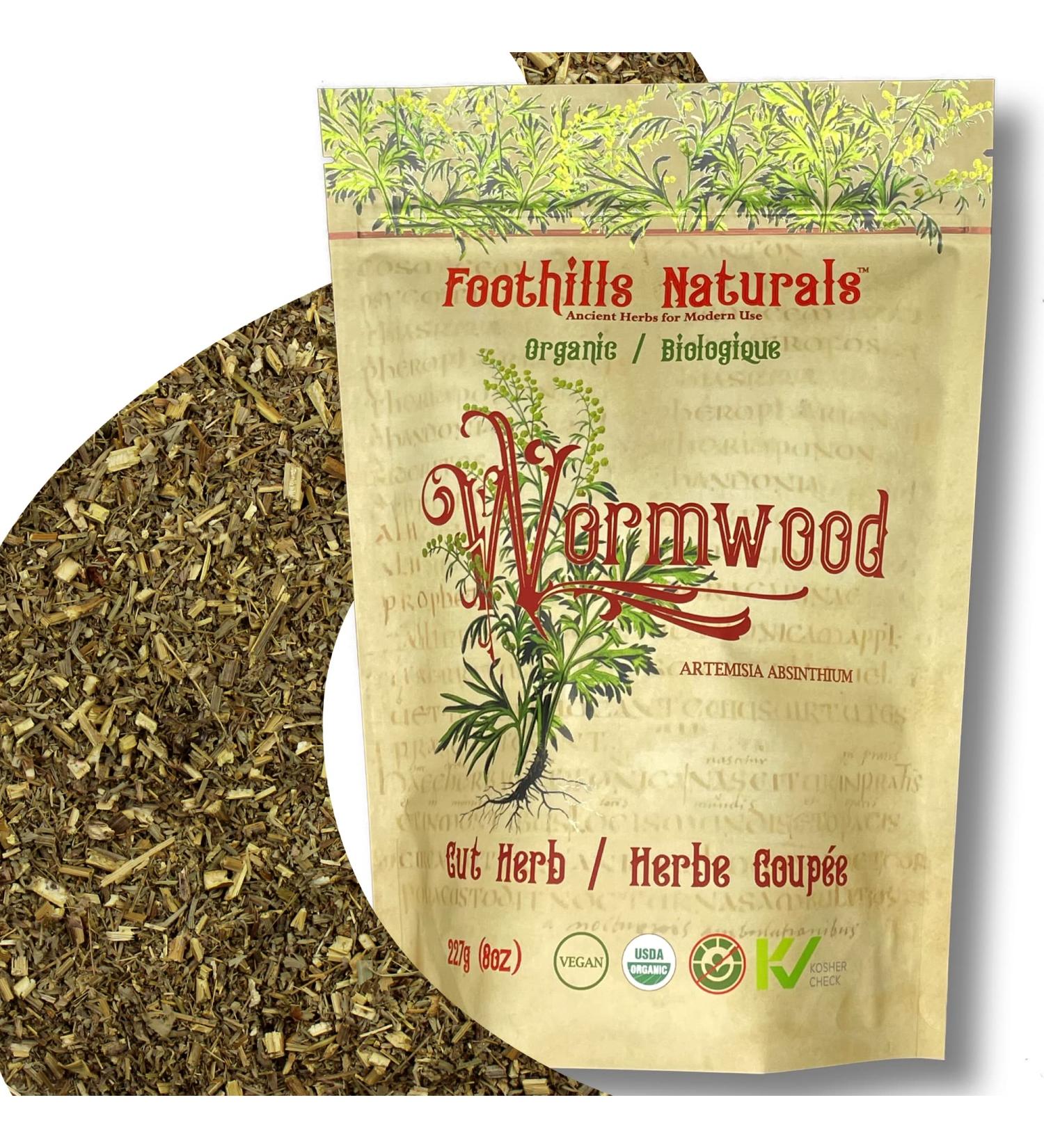 Foothills Naturals Wormwood Herb Cut and Sifted Organic - 8 Ounces / 227 Grams - Buy Online on GoSupps.com