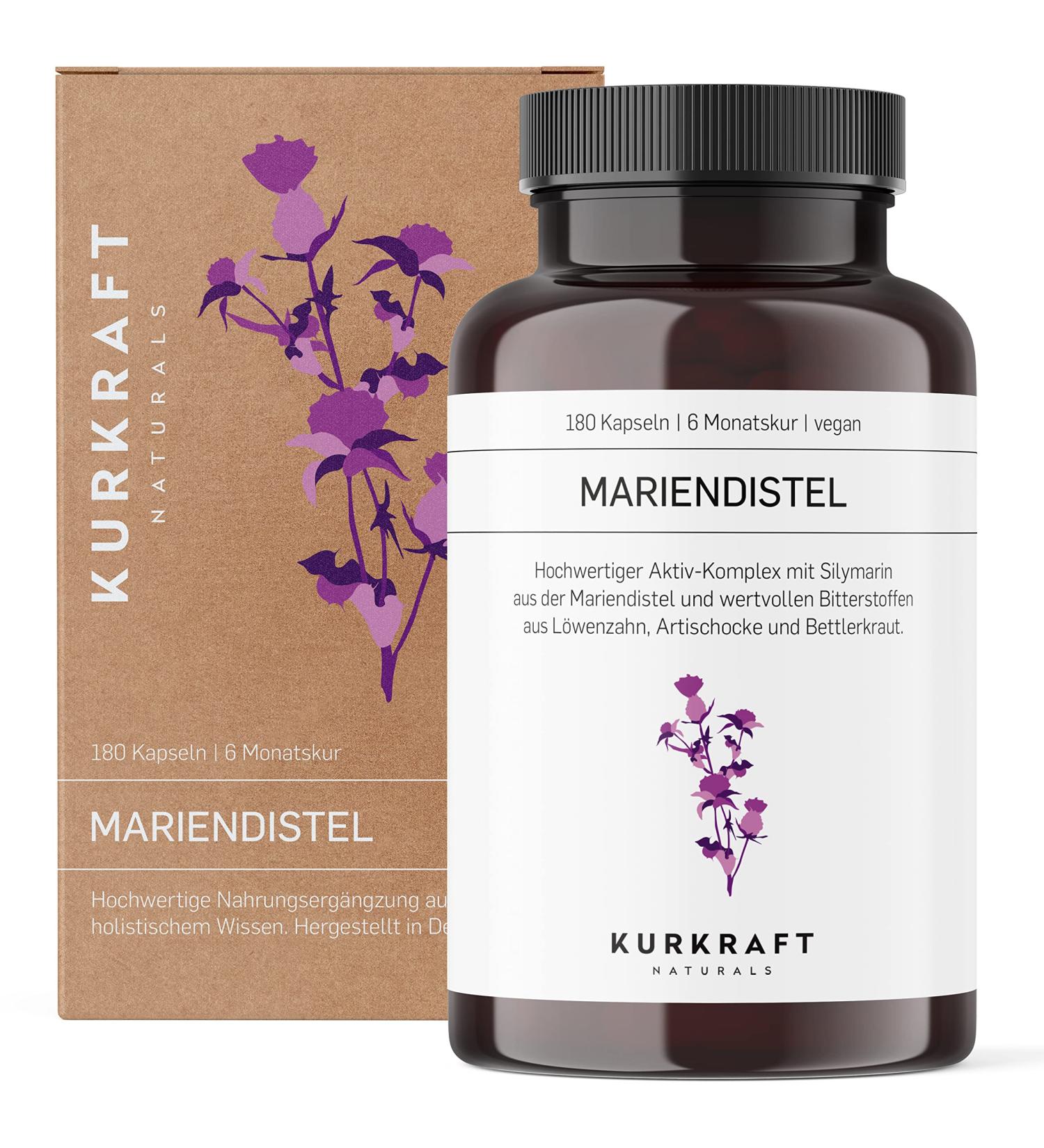 KURKRAFT Milk Thistle Capsules 180 pcs | Silymarin Artichoke Dandelion Desmodium | Liver Support & Detox Supplement - Buy Online on GoSupps.com