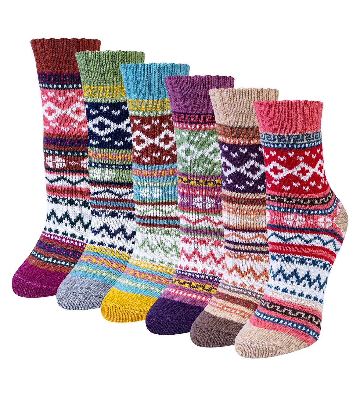 Chalier Cozy Winter Merino Socks for Women | Cute Cat Pattern Warm Thick Knit Thermosocks Size 36-42 - Buy Online on GoSupps.com