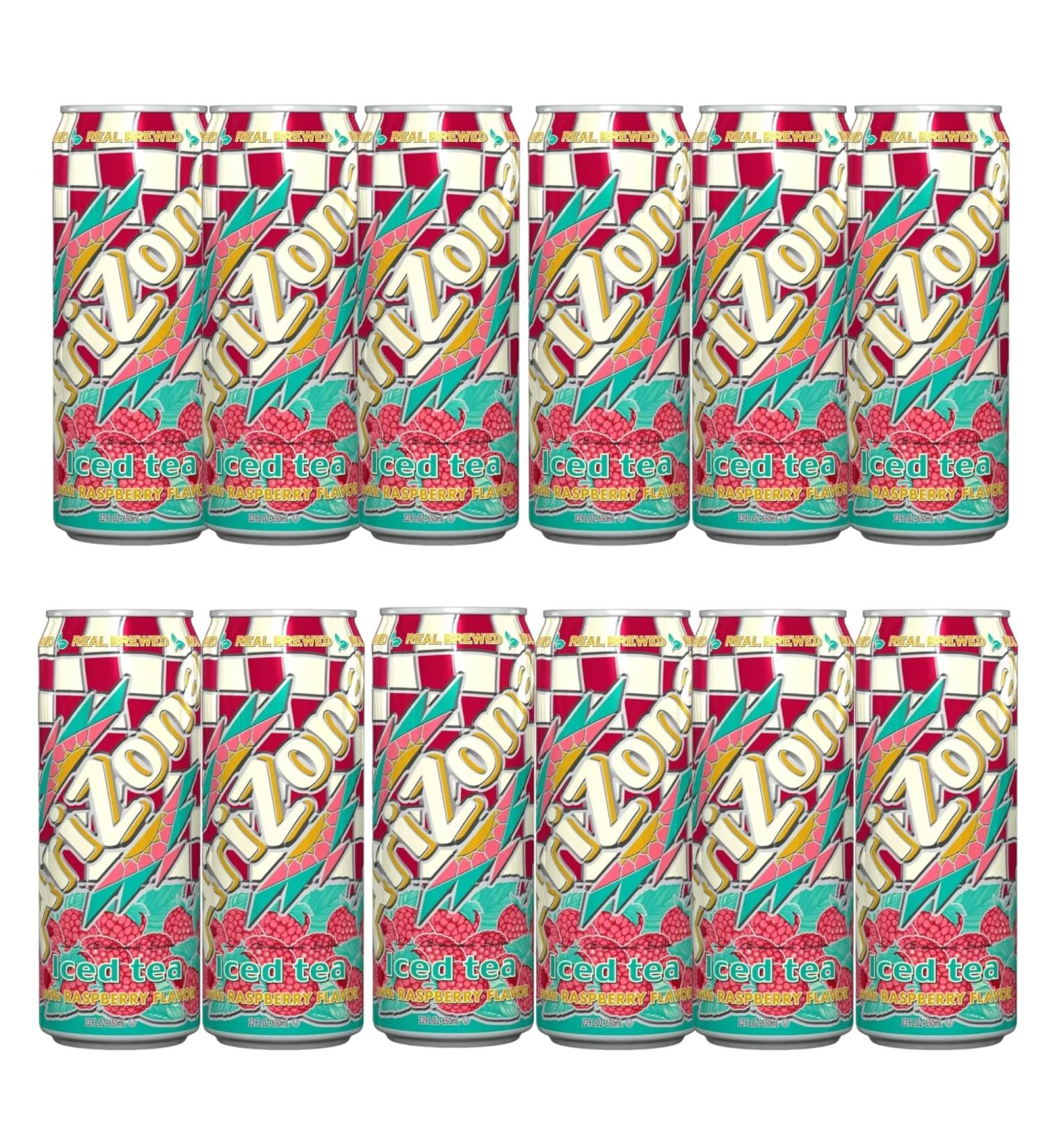 Arizona Sun Brewed Style Iced Tea with Raspberry Flavour 650ml (Pack of 12)