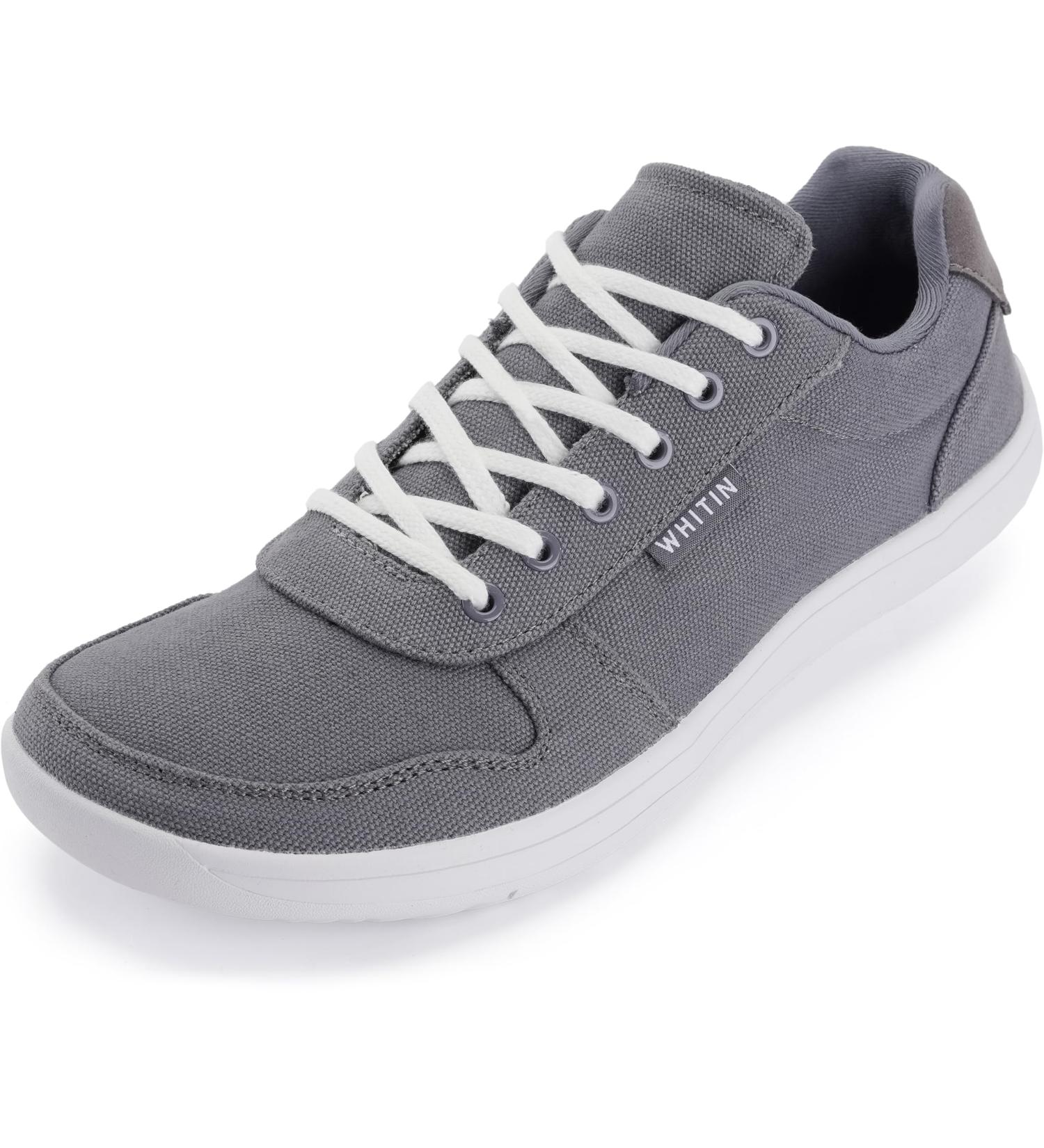 Whitin Barefoot Shoes for Men & Women - Minimalist Sneakers Wide Toe Gray Canvas EU 41 - Perfect for Trail Running & Comfort - Buy Online on GoSupps.com