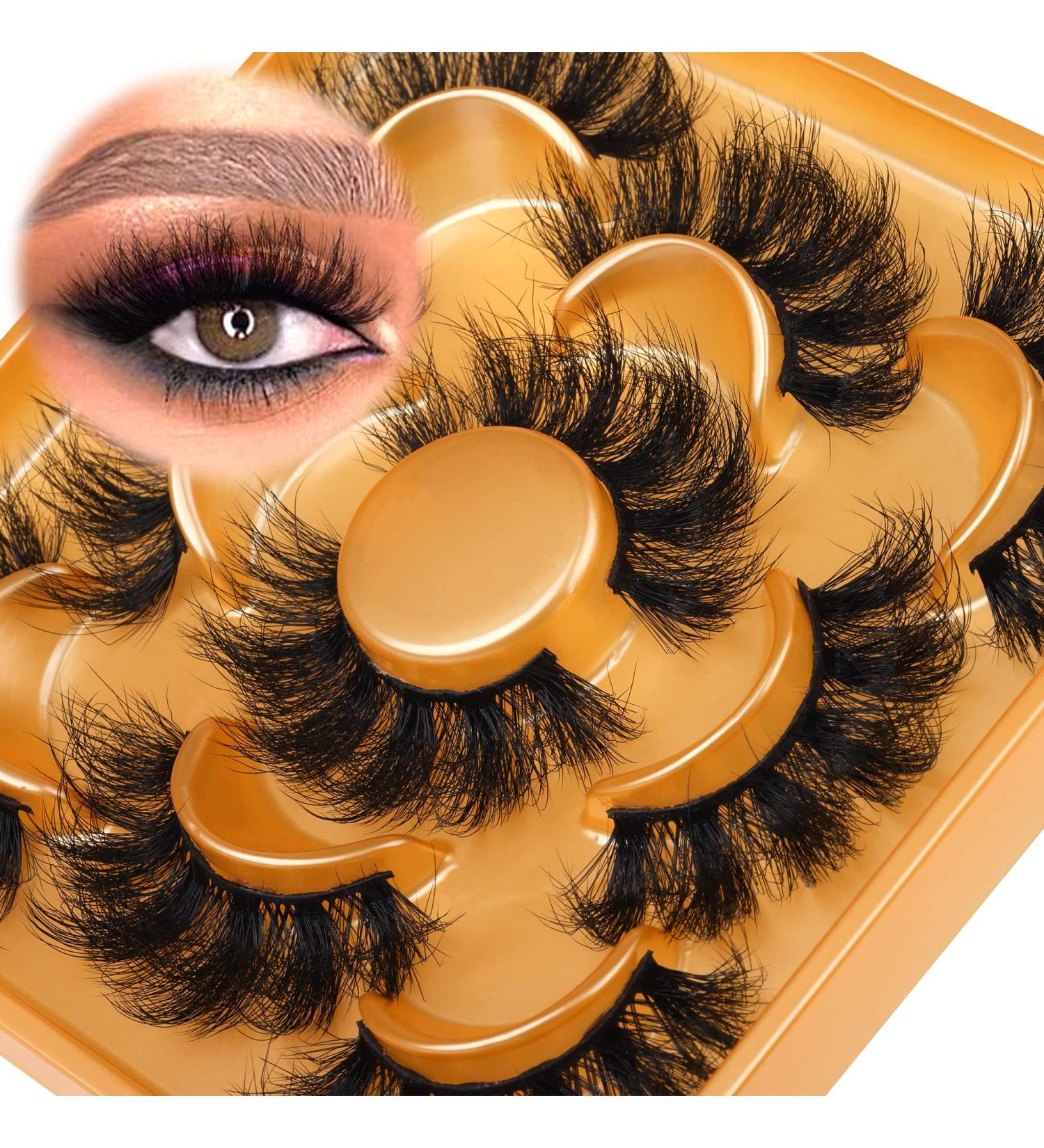 ALPHONSE 8D Volume D Curl Fluffy Mink Lashes 22mm - 5 Pairs Wispy Dramatic Eyelashes - Buy Online on GoSupps.com