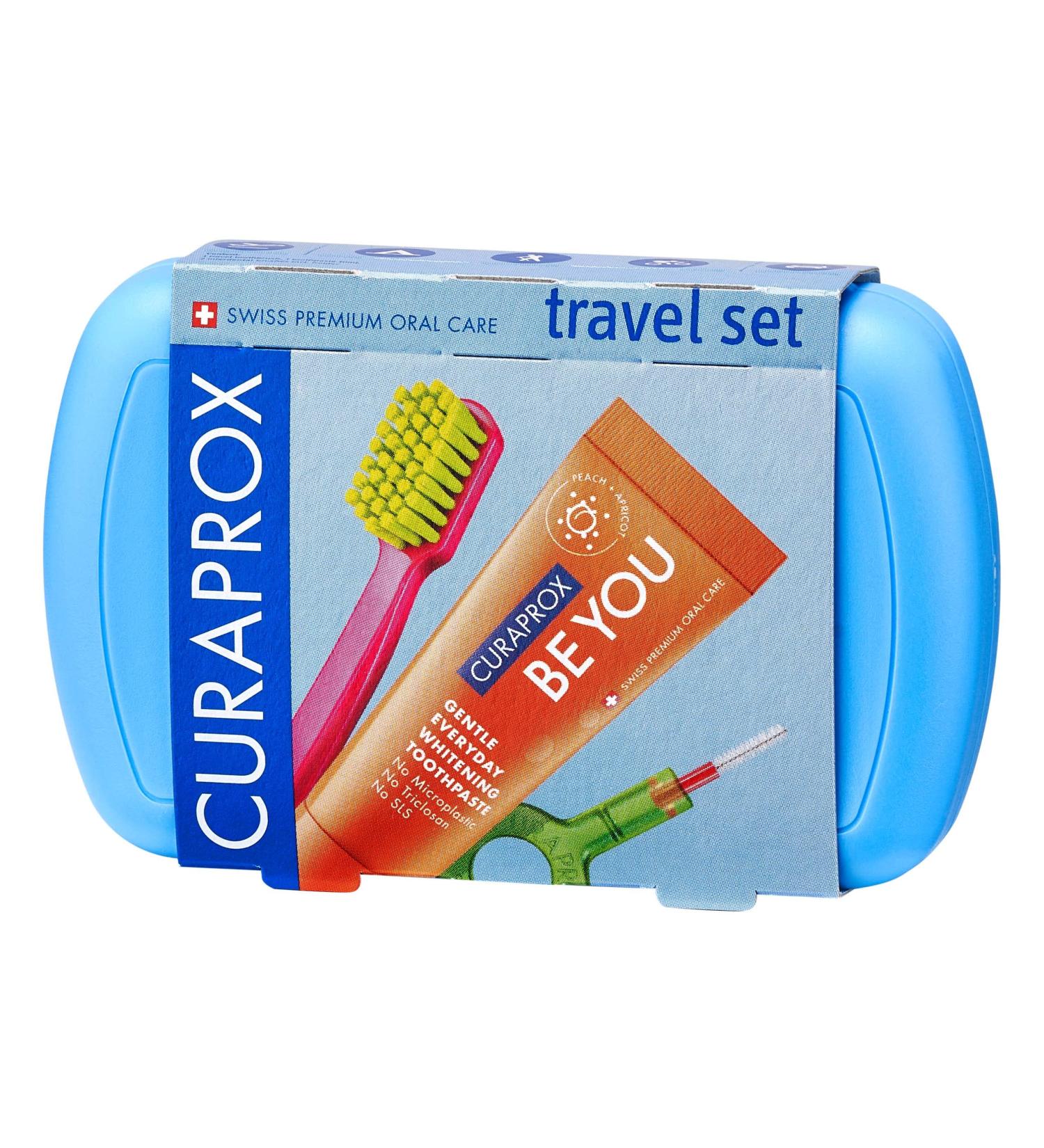 Curaprox Travel Set Blue - Ultimate Oral Care for On-the-Go | International Shipping Available - Buy Online on GoSupps.com