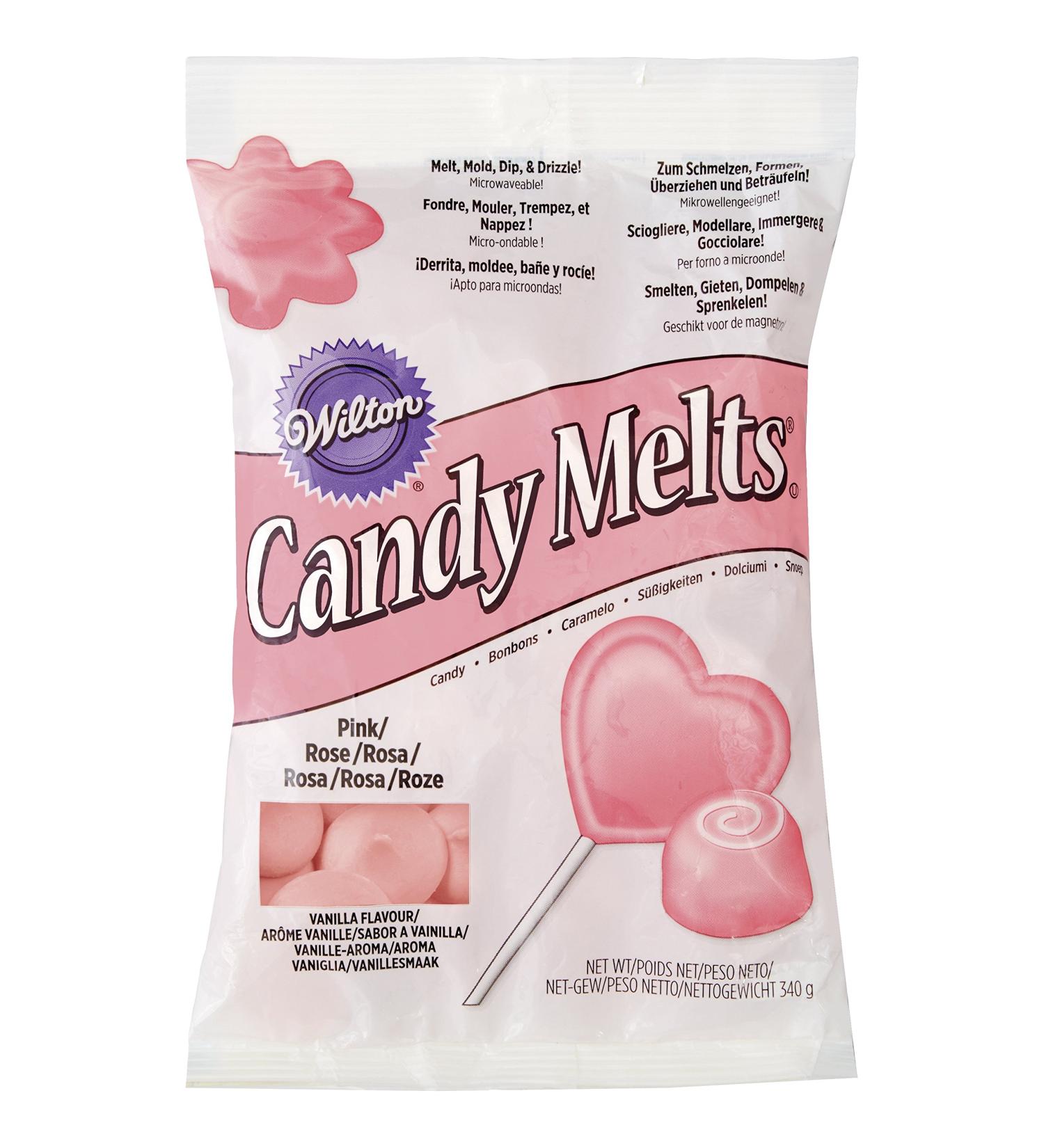 Wilton Candy Melts Pink Vanilla Flavour 340 g - Decorate cakes cookies or fruit - Buy Online on GoSupps.com