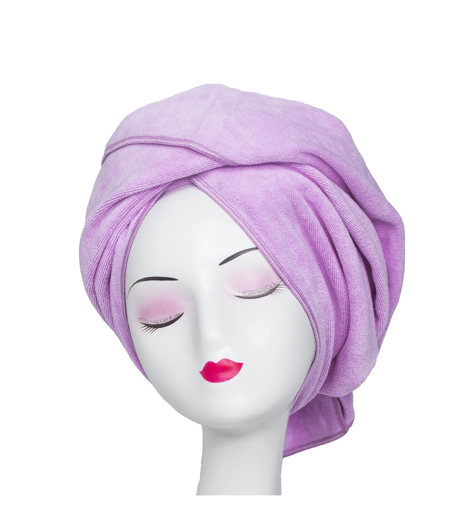 Microfiber Hair Towel 23.6''x47'' Anti Frizz Hair Wrap - Super Absorbent & Large Curly Hair Drying Towel - Light Purple - Buy Online on GoSupps.com