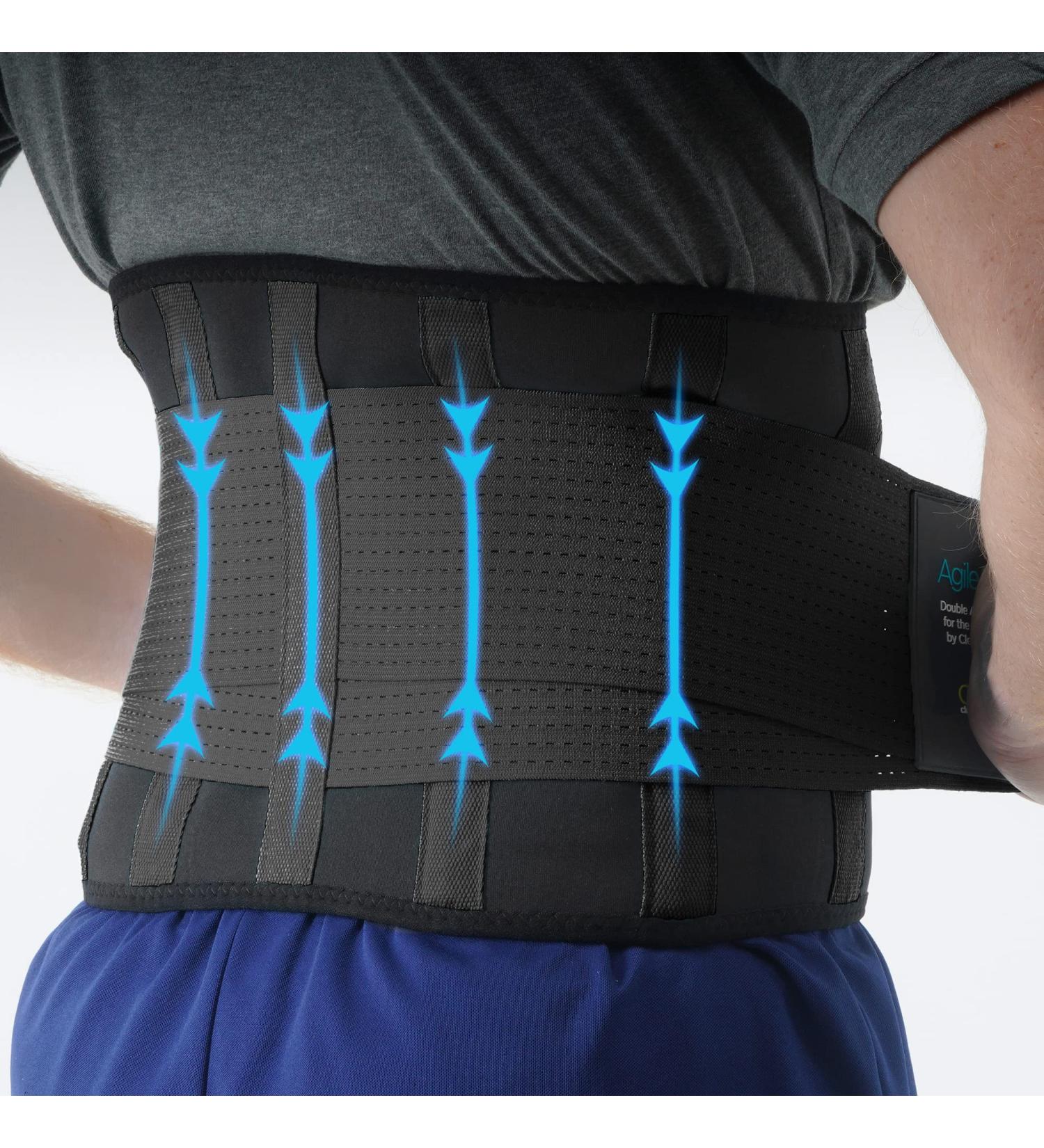 Clever Yellow Back Brace for Lower Back Pain Relief - Medical-Grade Lumbar Support Belt for Women & Men, Black XL (Waist Size 40-47) - Buy Online on GoSupps.com