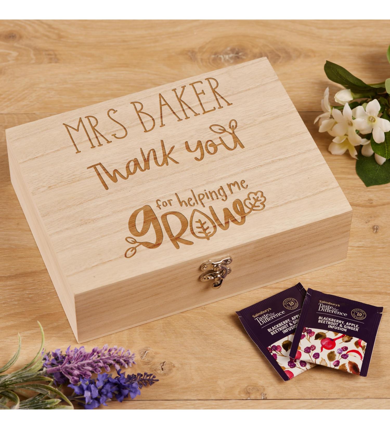 ukgiftstoreonline Personalised Teacher Wooden Tea Box Or Seed Box Gift Gift - Buy Online on GoSupps.com