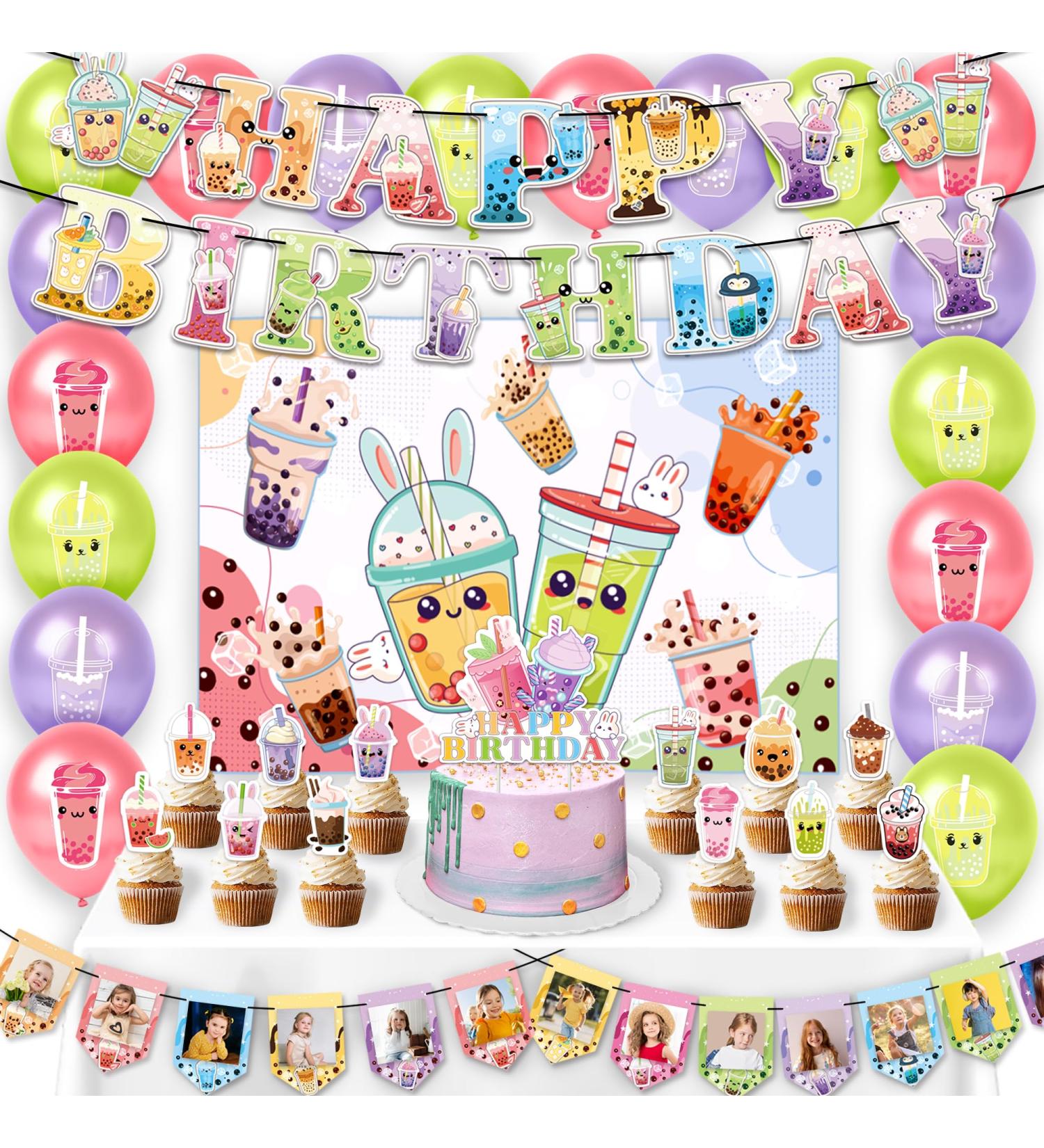 Boba Party Decorations tea theme party decorations for girls birthday party decorations - Buy Online on GoSupps.com