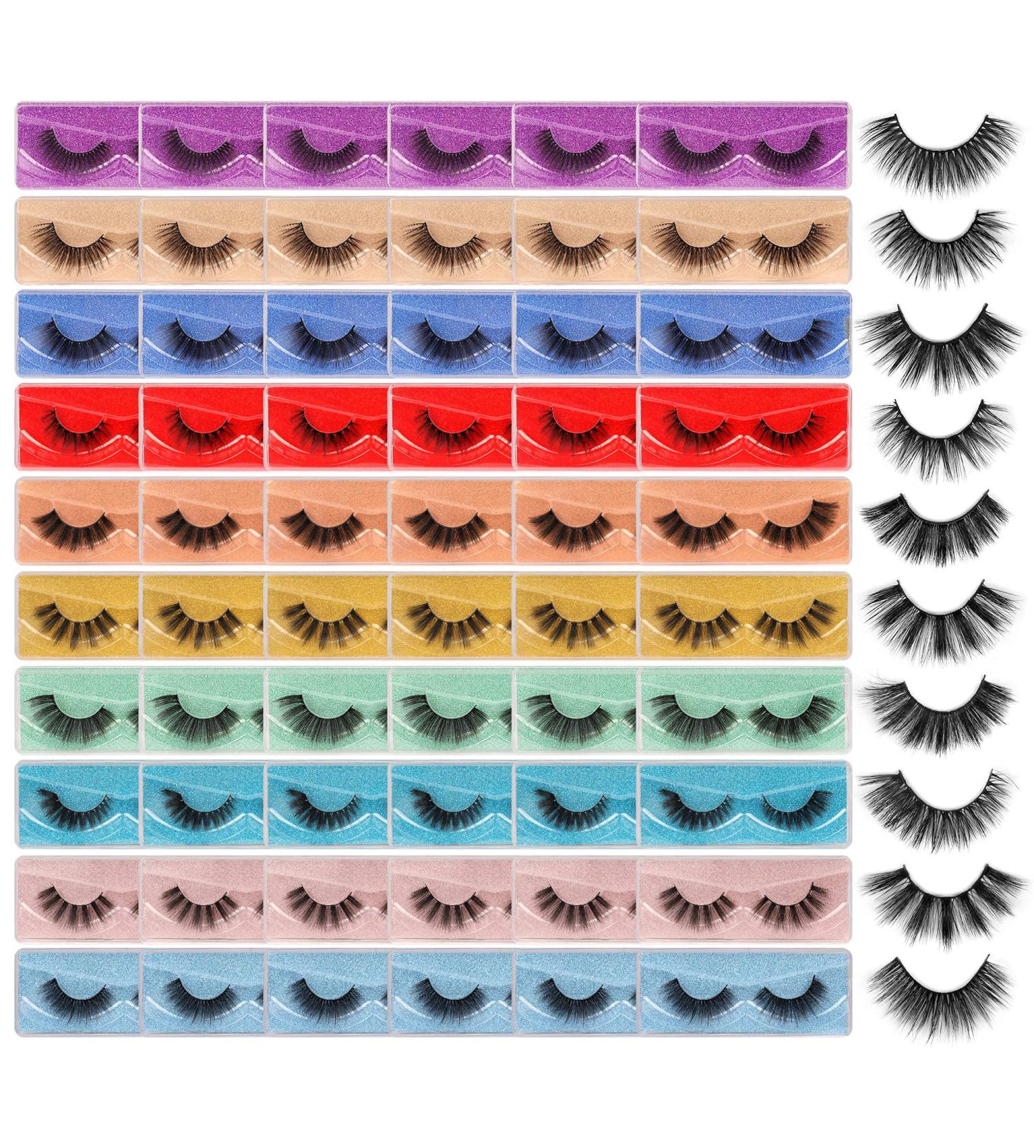 Wholesale Faux Mink Eyelashes - 10 Styles, 60 Pairs, 3D Lashes in Portable Boxes - Buy Online on GoSupps.com