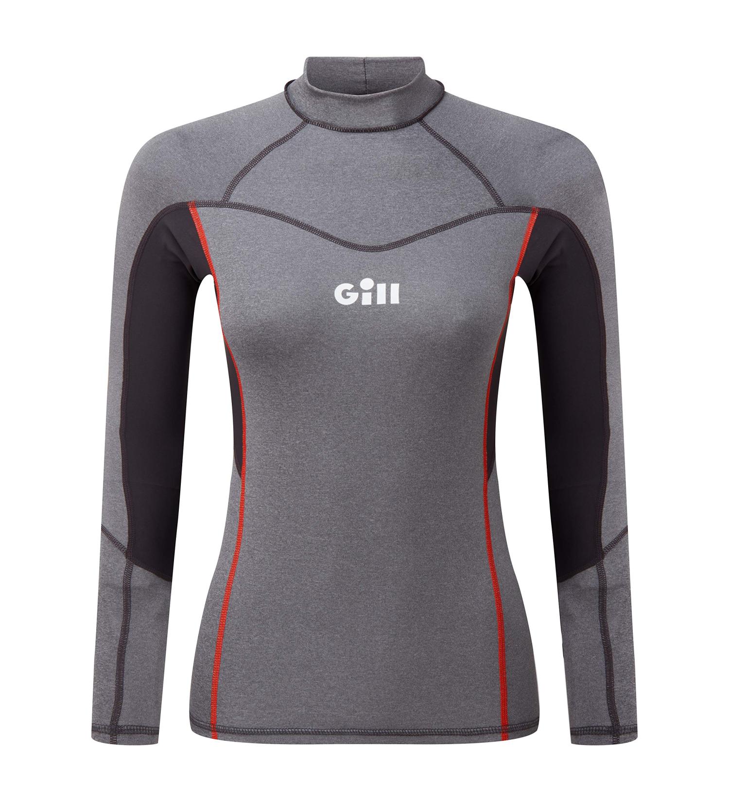 Gill Women's Long Sleeve Pro Rash Guard Shirt - 50+ UV Sun Protection - Grey Melange 12 | Perfect for Surfing, Paddle Boarding, and Kayaking - Buy Online on GoSupps.com