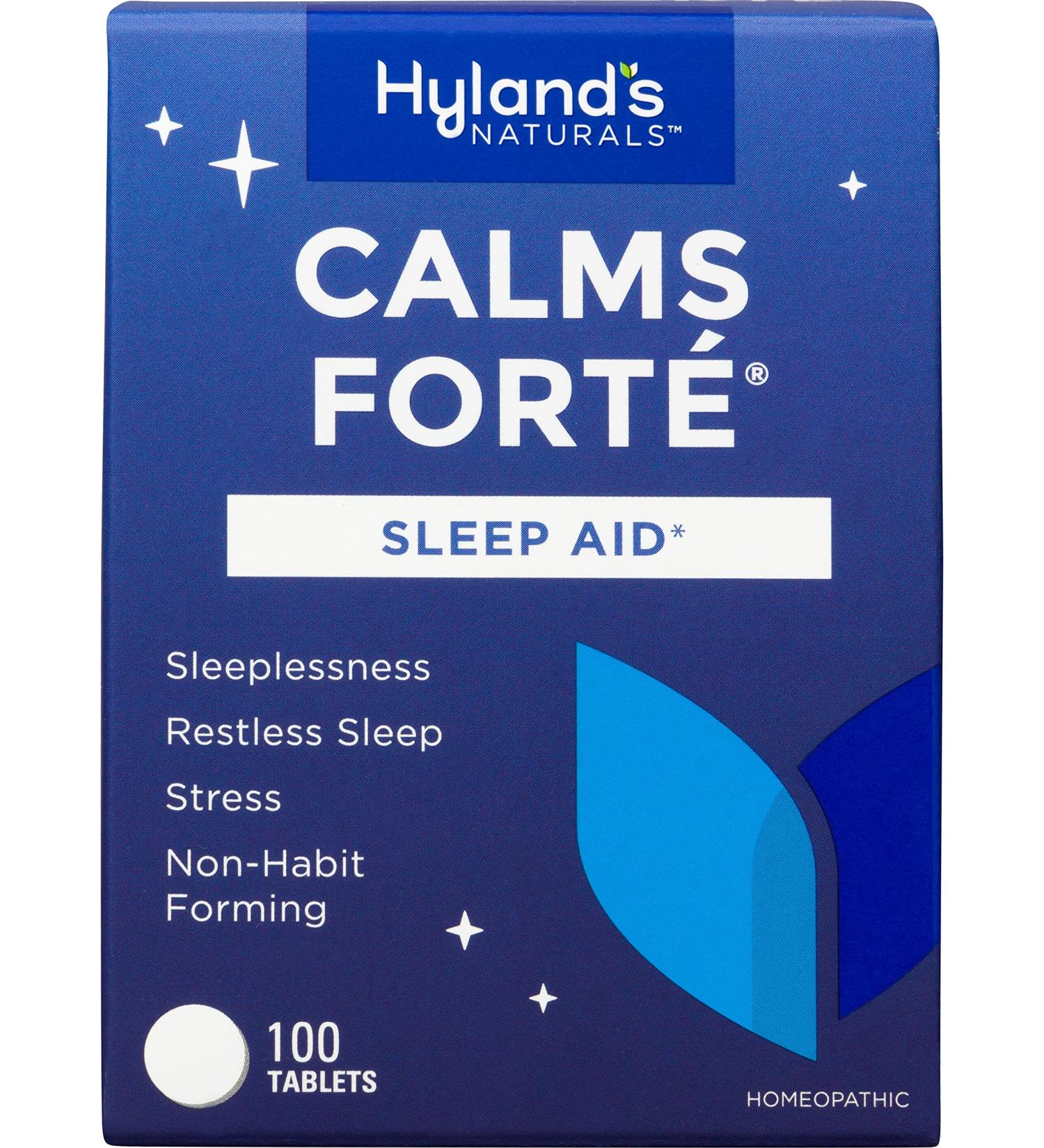 Hyland's Naturals Calms Forte Tablets - Natural Relief for Nervous Tension & Sleeplessness - 100 Count (New Box) - Buy Online on GoSupps.com