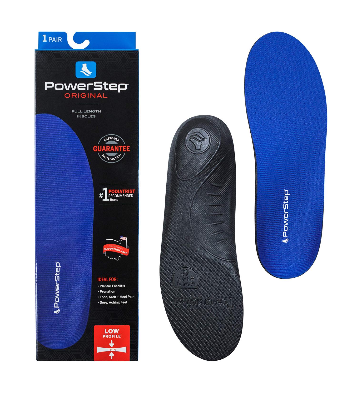 Powerstep Original Blue Shoe Insoles Men's 3-3.5 Women's 5-5.5 - Comfort & Support - Buy Online on GoSupps.com