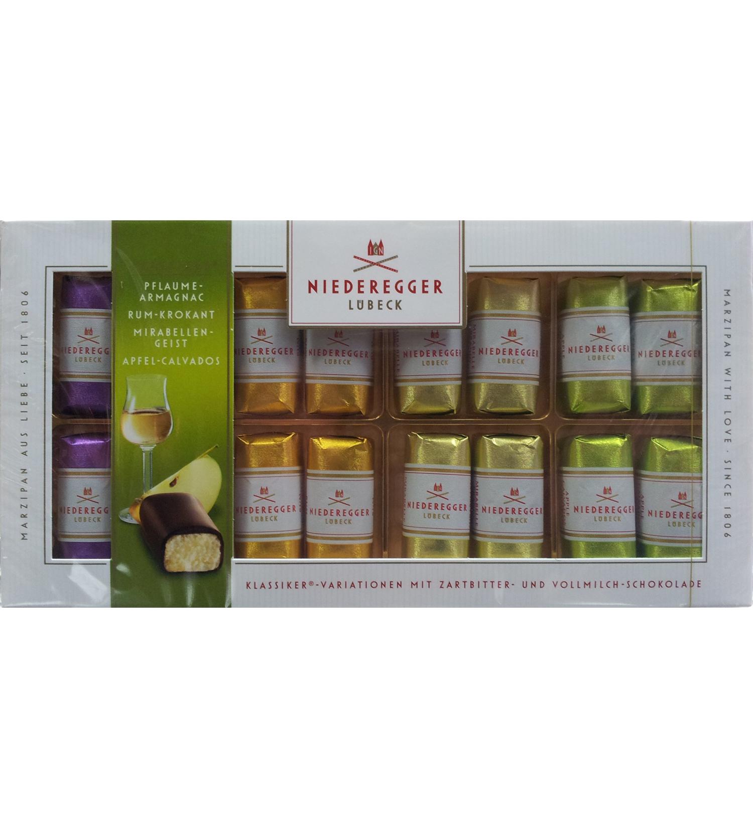 Niederegger Lot de 3 paquets de p te d'amande classiques Variations alcoolis es 3 x 200 g