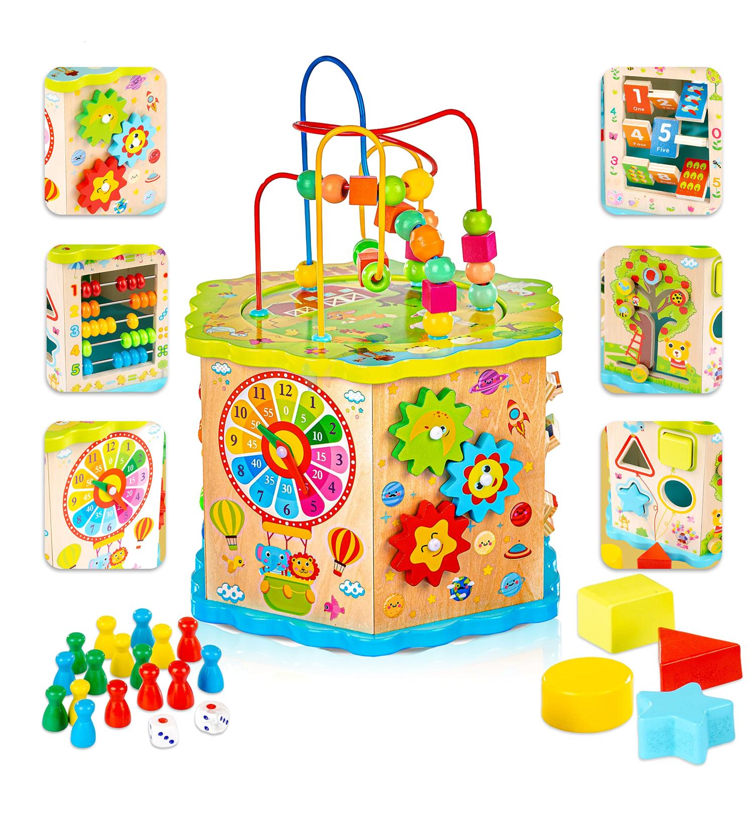 Buy Green Series Motor Cubes - Modern Activity Center for Babies | Wooden Motor Cubes & Play Loop | Ideal for 1 Year+ | GS1105 - Buy Online on GoSupps.com