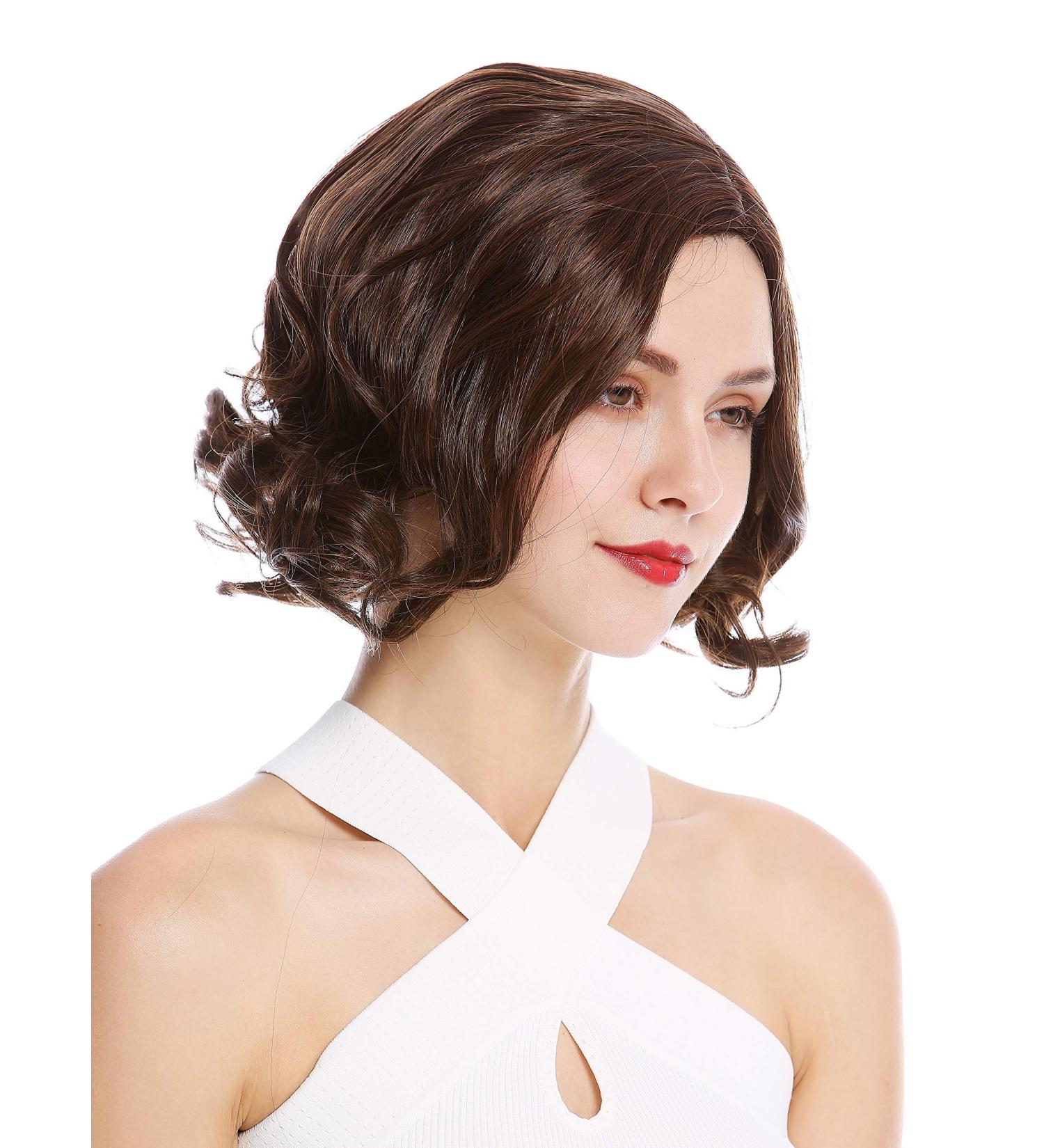 WIG ME UP YZF-4372-3/30 Women's Short Wavy Bob Wig - Dark Brown & Copper Highlights - International Shipping Available - Buy Online on GoSupps.com