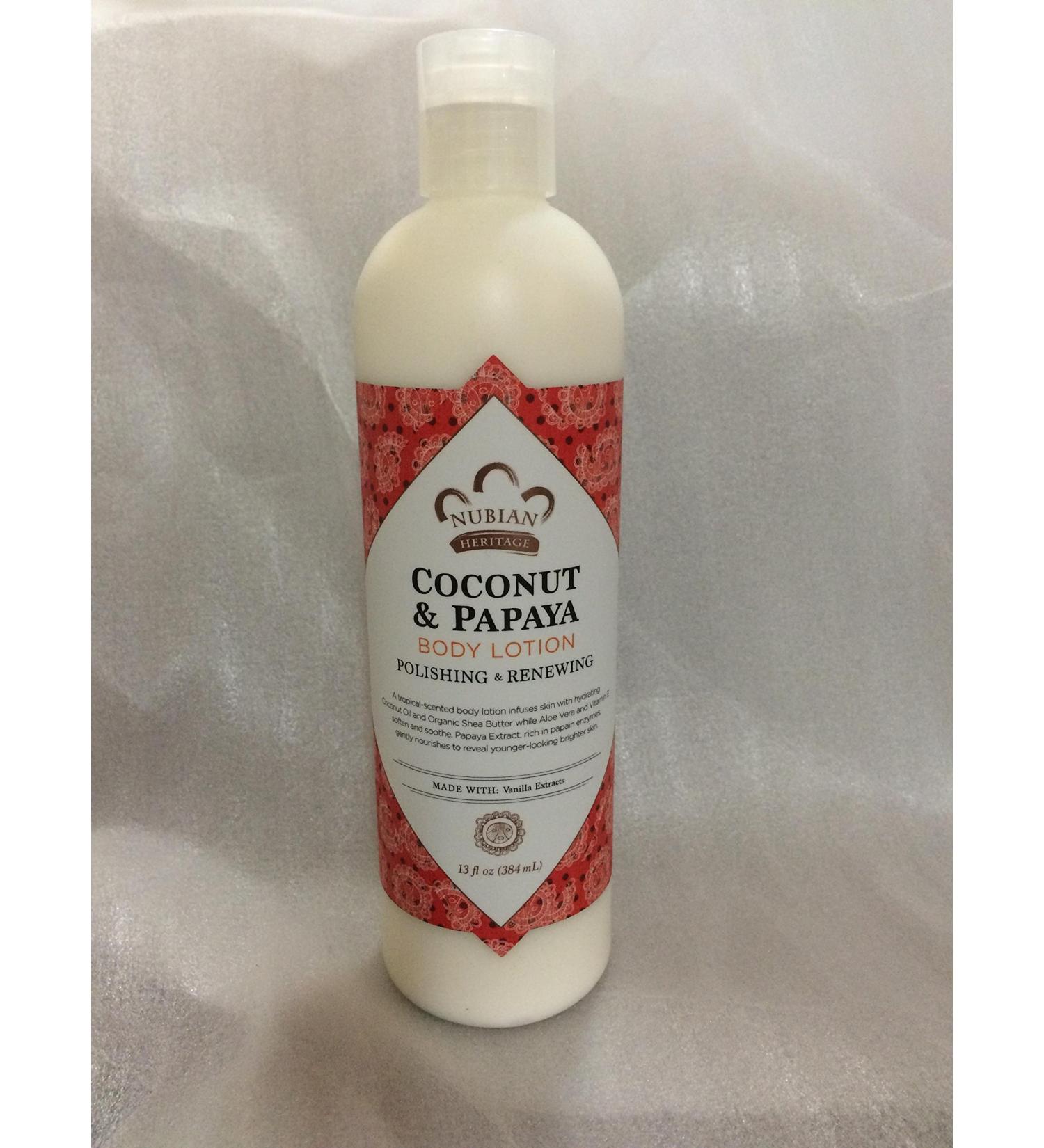 Nubian Heritage Body Lotion Coconut & Papaya 13 fl oz (384 ml) - 2pc