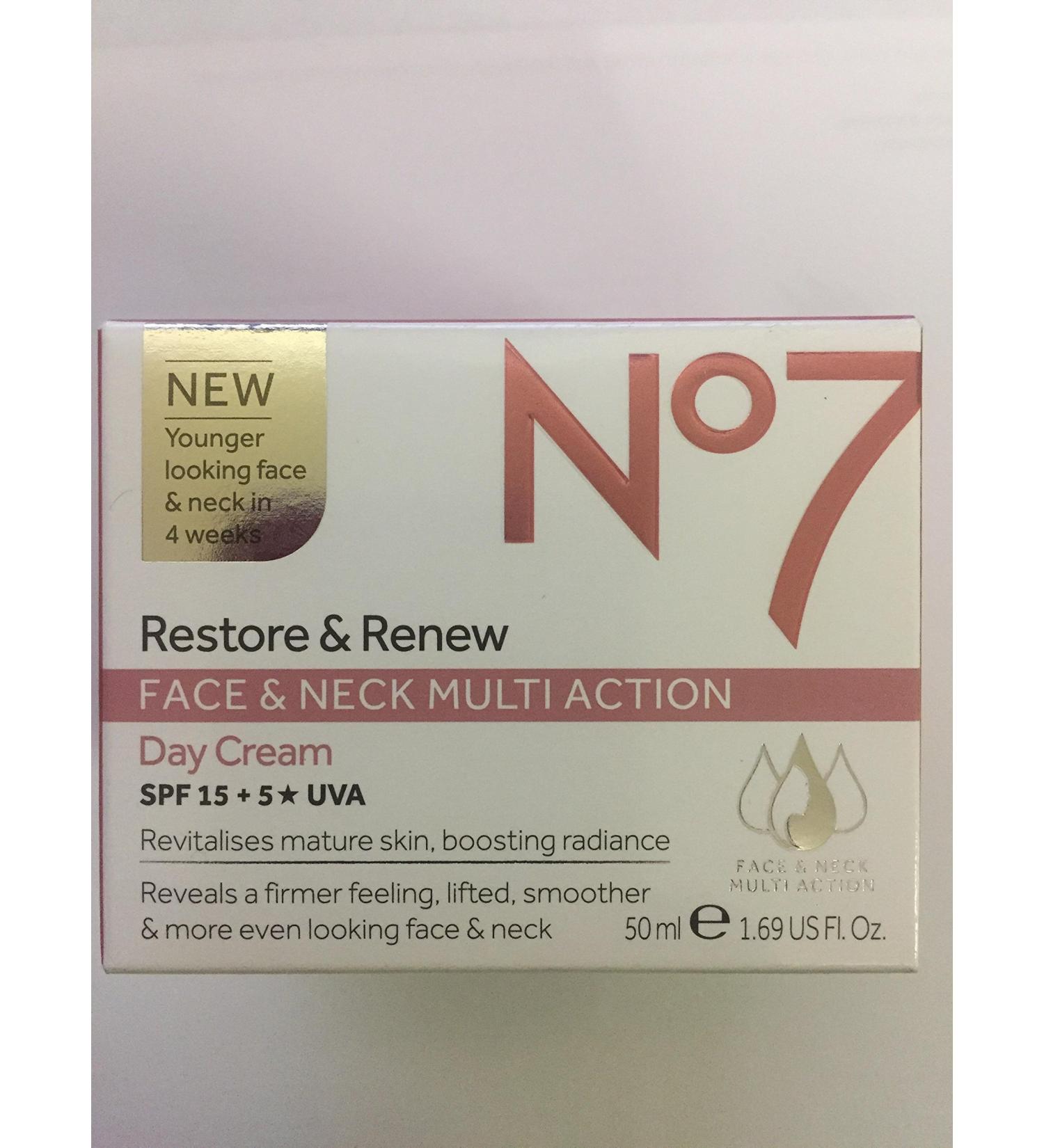 No 7 Restore & Renew Face & Neck MultiAction Day Cream SPF15+5*UVA