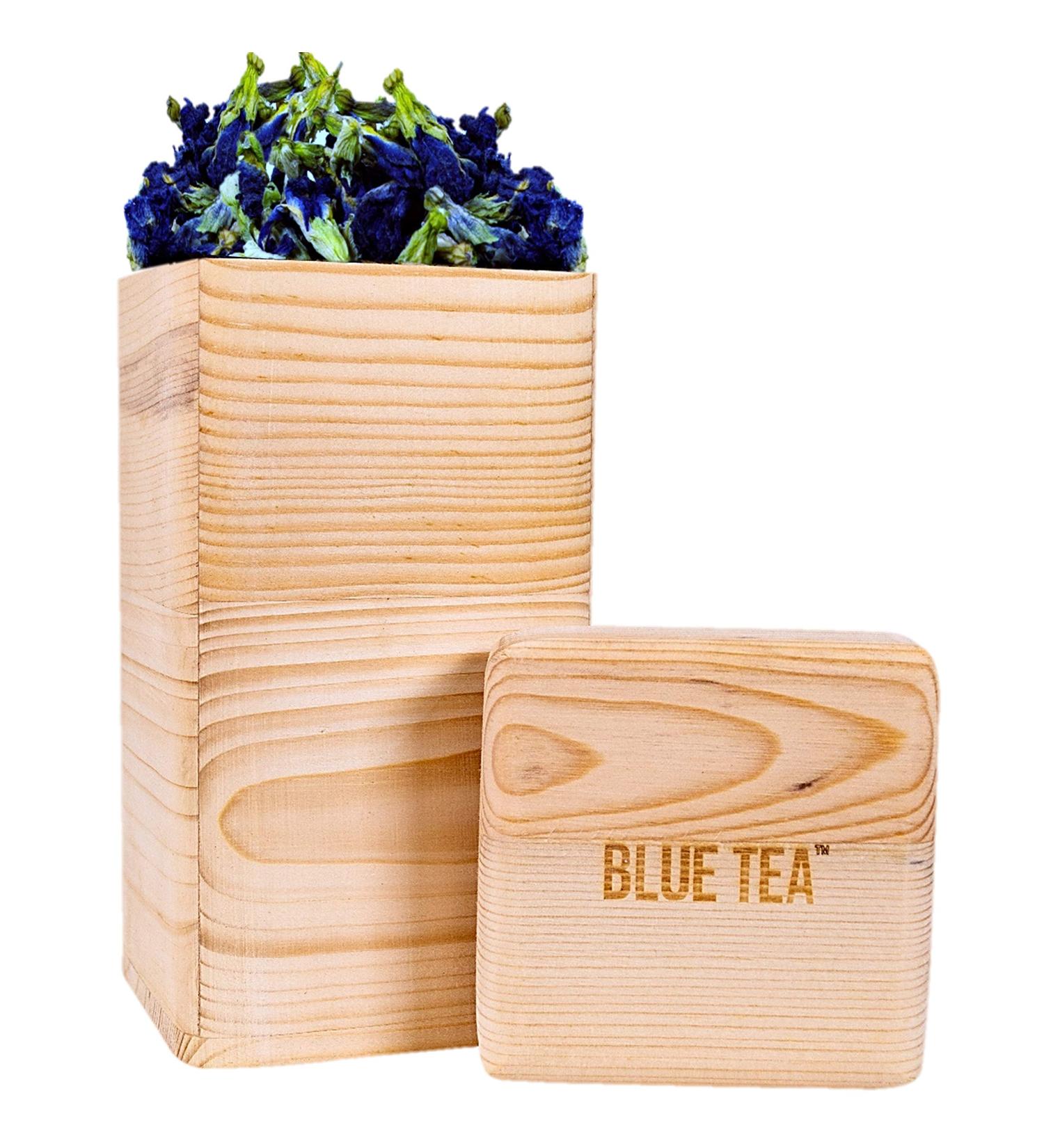 Handcrafted Wooden Tea Gift - Butterfly Pea Flower - 120 Cups (2.11 Oz) - ECO-FRIENDLY Clitoria Flower Tea - Vegan & Gluten Free - Wooden Gift 2.12 Ounce - Buy Online on GoSupps.com