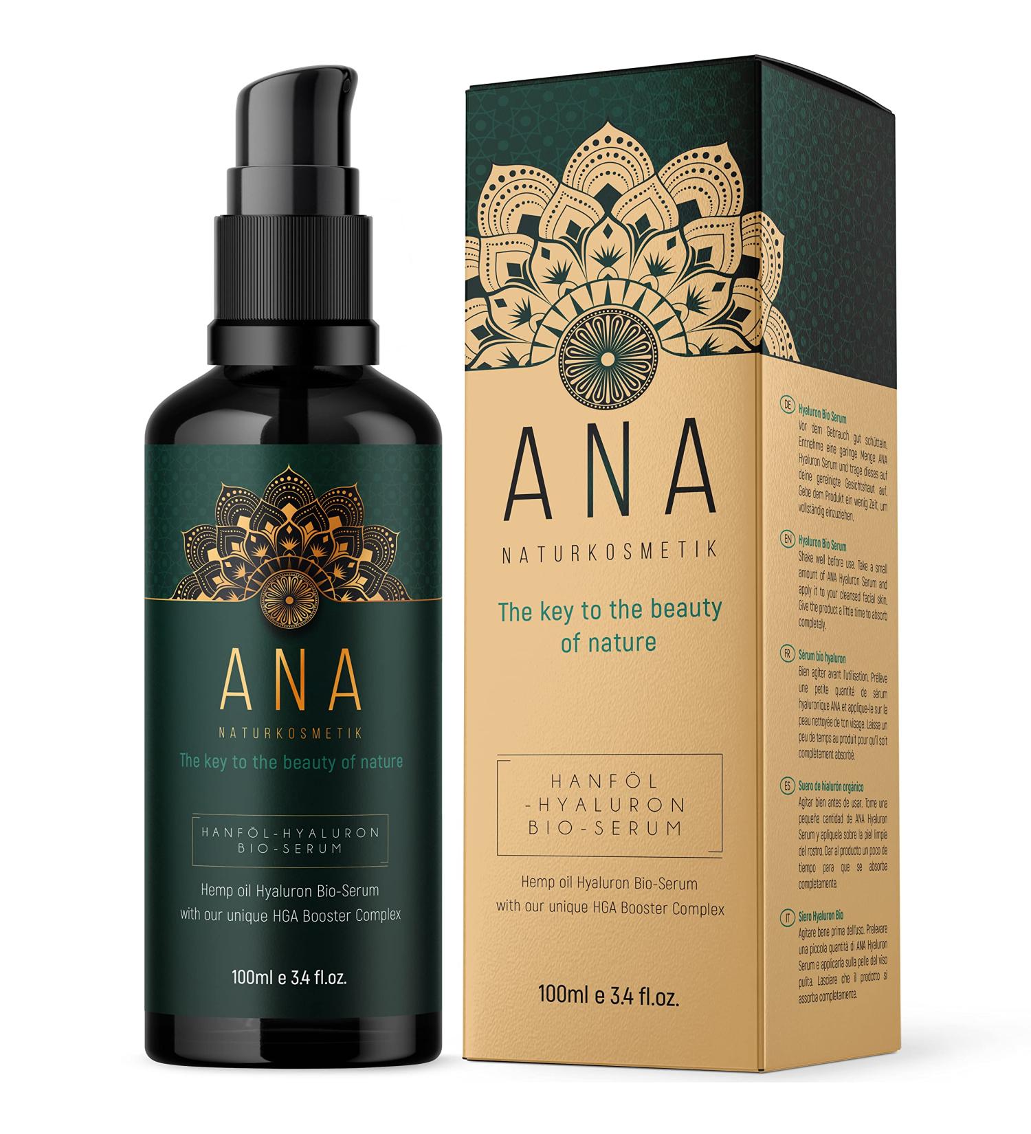 Bernecker Cosmetics Introductory price organic hyaluronic acid serum highly concentrated 100 ml vegan antiaging facial cream hyaluron antiwrinkle facial serum with aloe vera + hemp seed oil ANA natural cosmetics Made in Germany - Buy Online on GoSupps.com